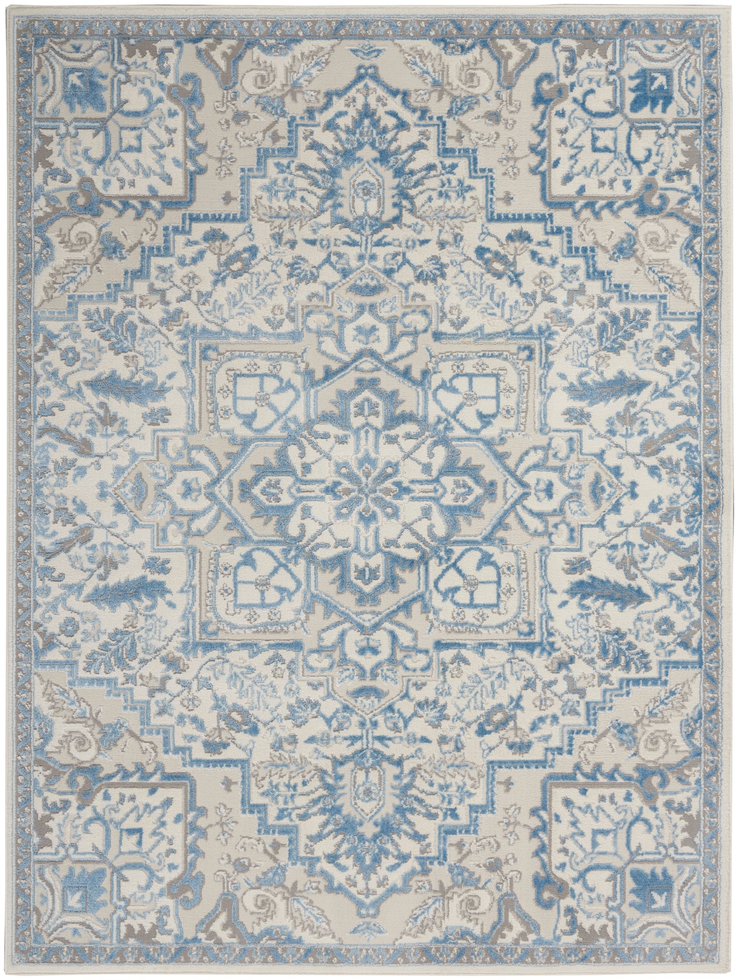Nourison Elation 5'3" x 7'3" Ivory Blue Bohemian Indoor Rug
