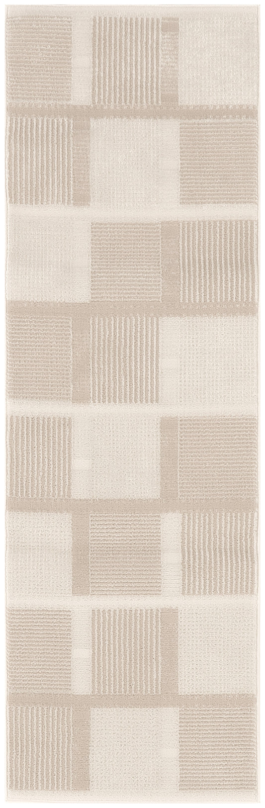 Nourison Nordic 2' x 6' Ivory Taupe Modern Indoor Rug