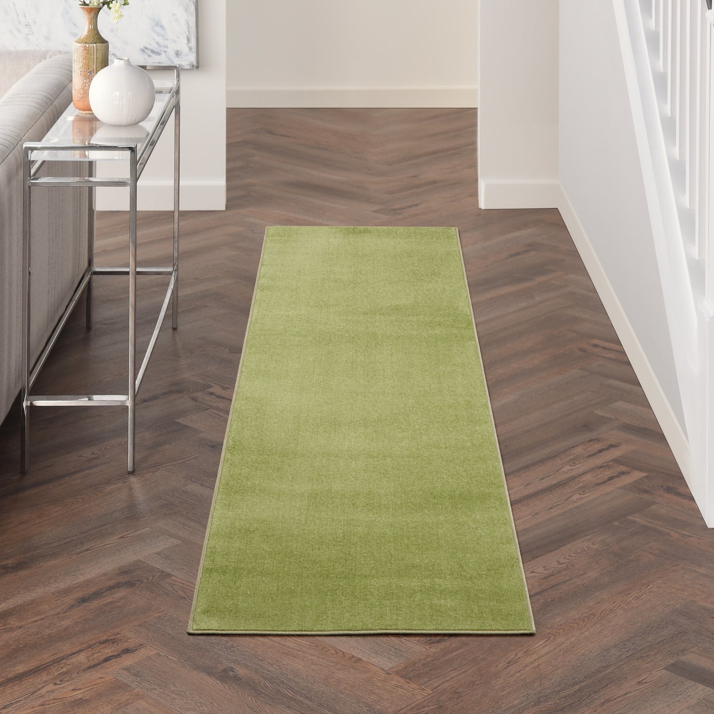 Nourison Nourison Essentials 2'2" x 10' Green Outdoor Rug