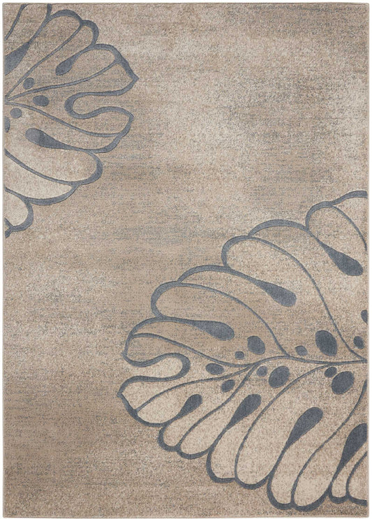 Nourison Maxell 3'10" x 5'10" Beige Modern Indoor Rug