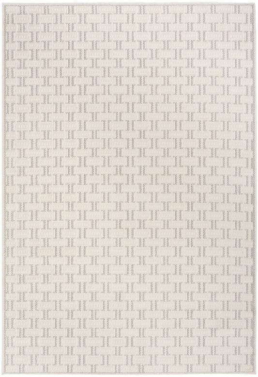 Nourison Nordic 4' x 6' Ivory Grey Scandinavian Indoor Rug