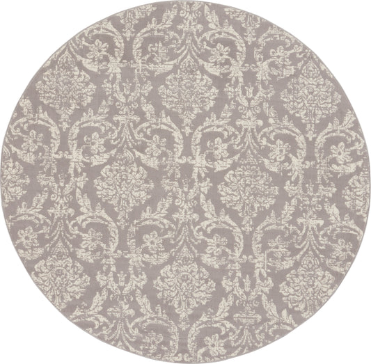 Nourison Jubilant 8' x Round Grey Vintage Indoor Rug