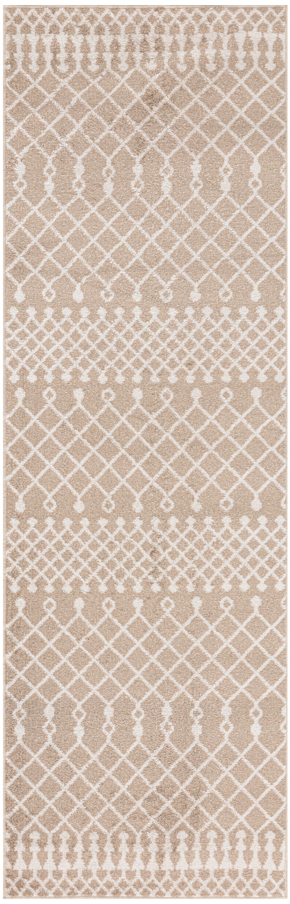Nourison Astra Machine Washable 2'2" x 8' Taupe Bohemian Indoor Rug