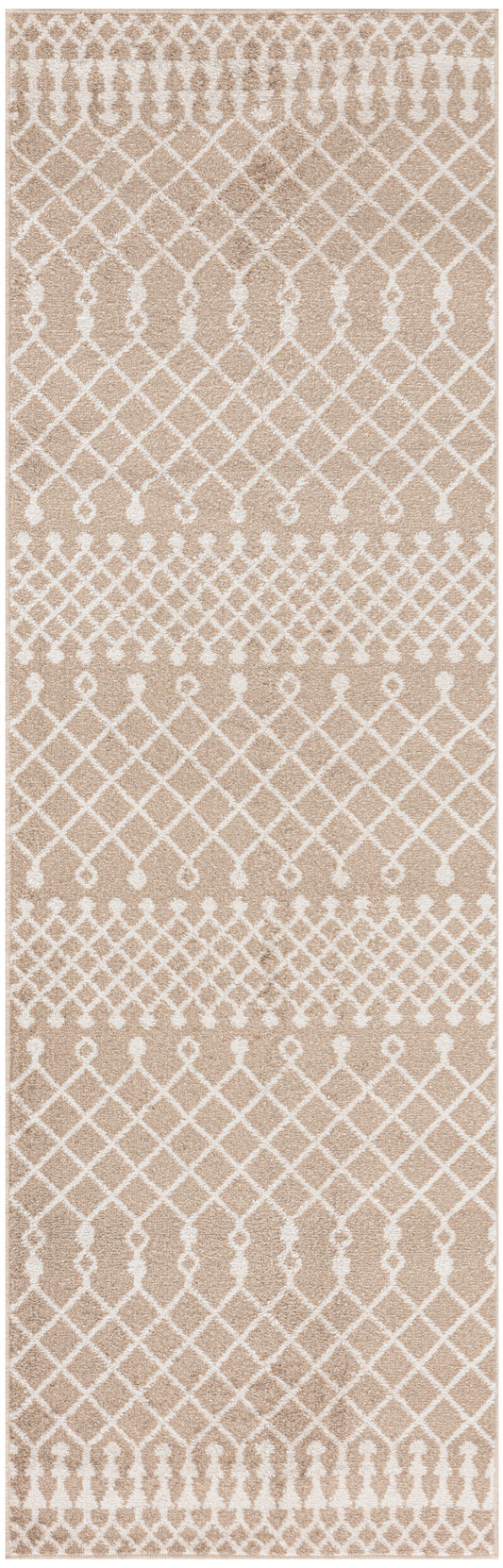 Nourison Astra Machine Washable 2'2" x 8' Taupe Bohemian Indoor Rug