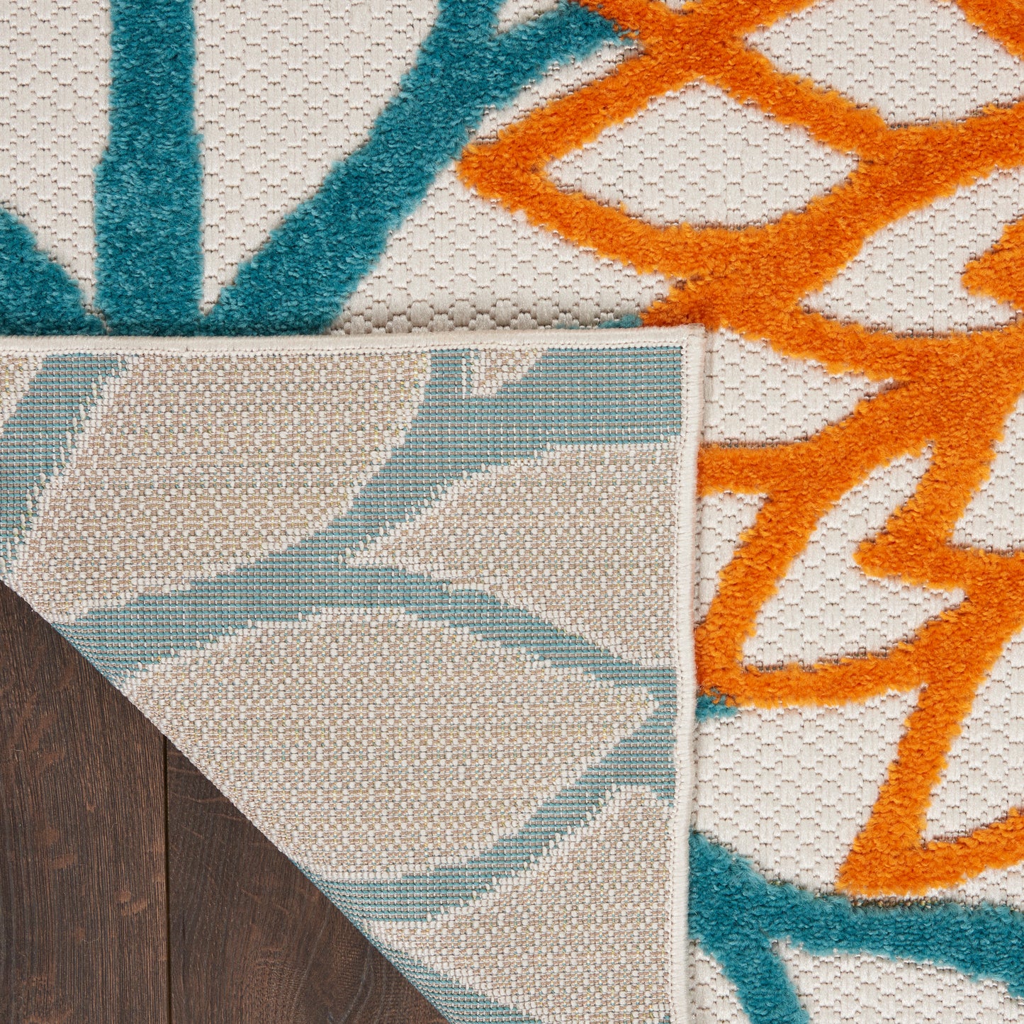 Nourison Aloha 9'6" x 13' Turquoise Multicolor Tropical Rug