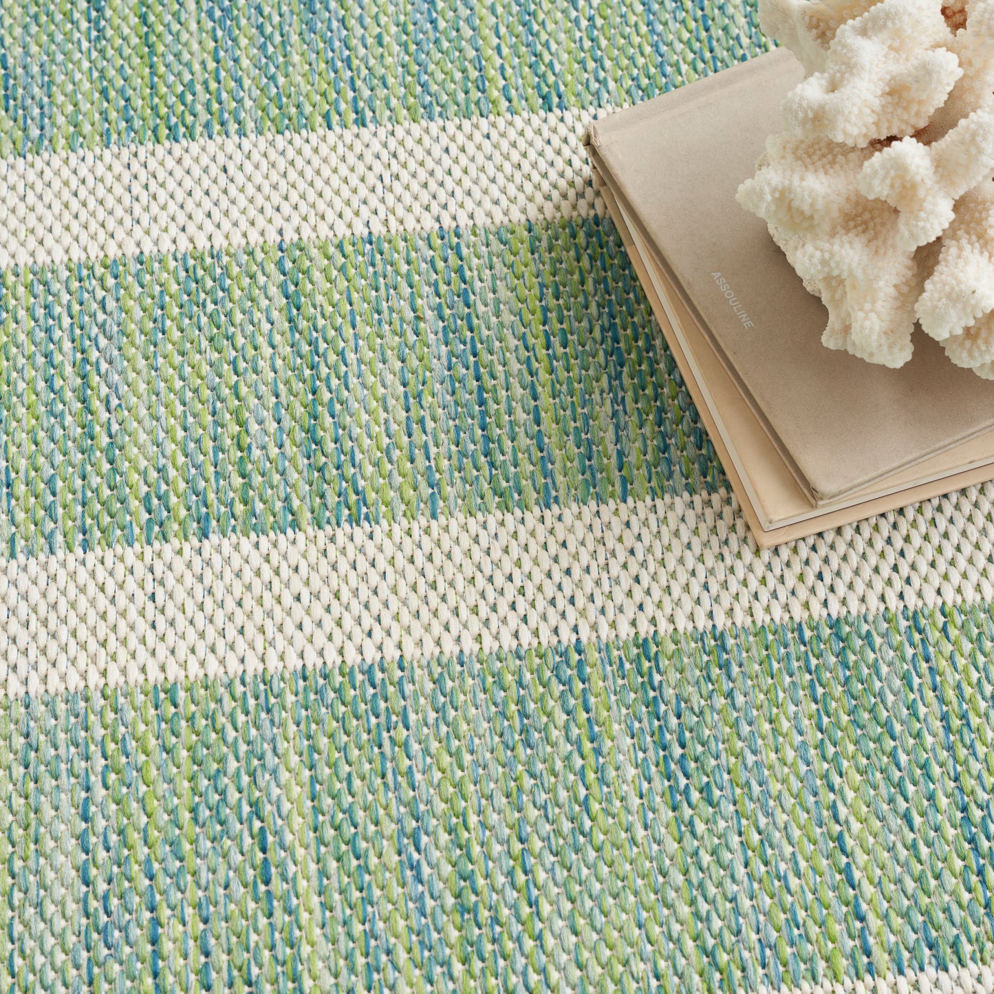 Nourison Positano 9' x 12' Blue Green Ivory Modern Rug