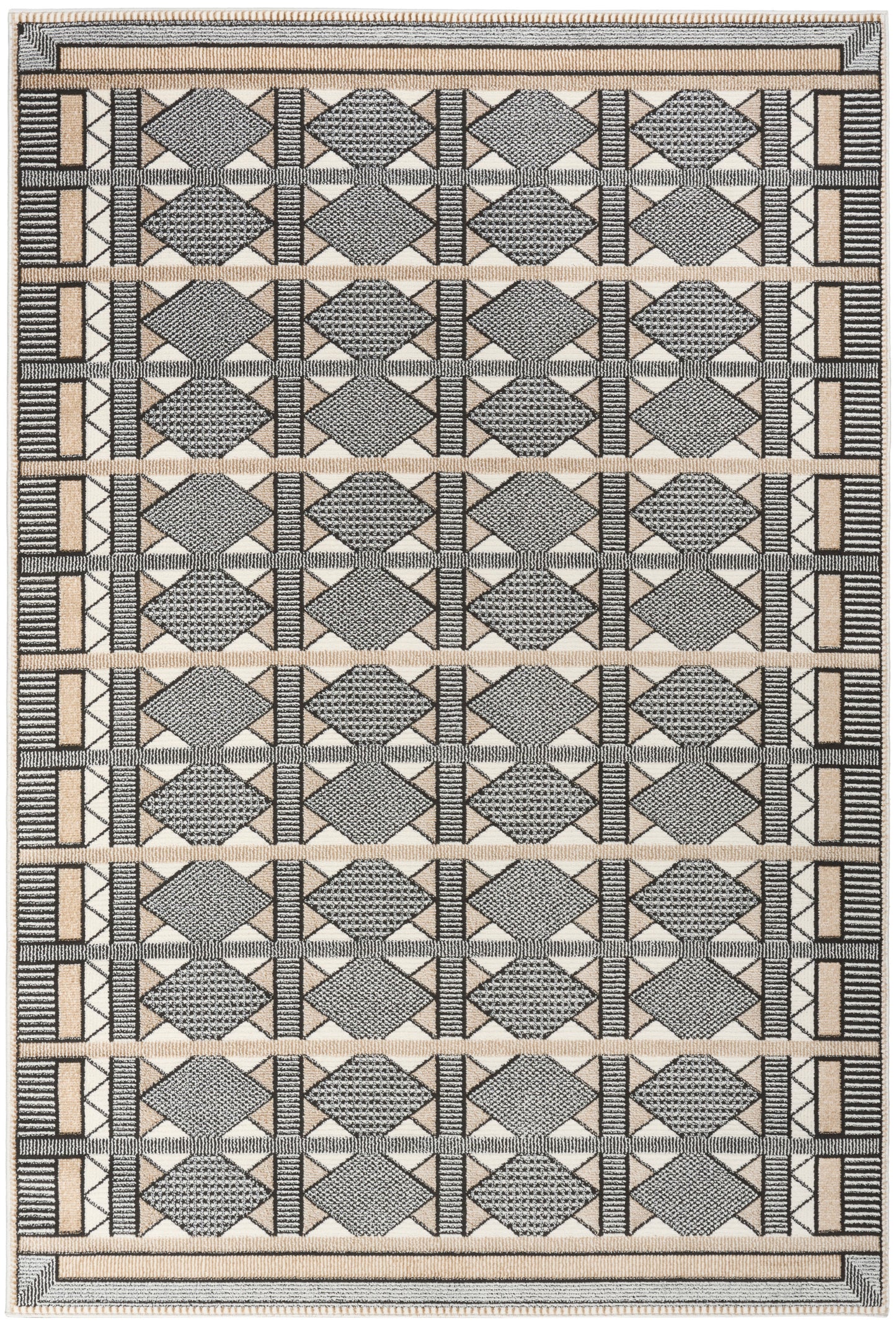 Nourison Nordic 5' x 7' Ivory Multicolor Modern Indoor Rug