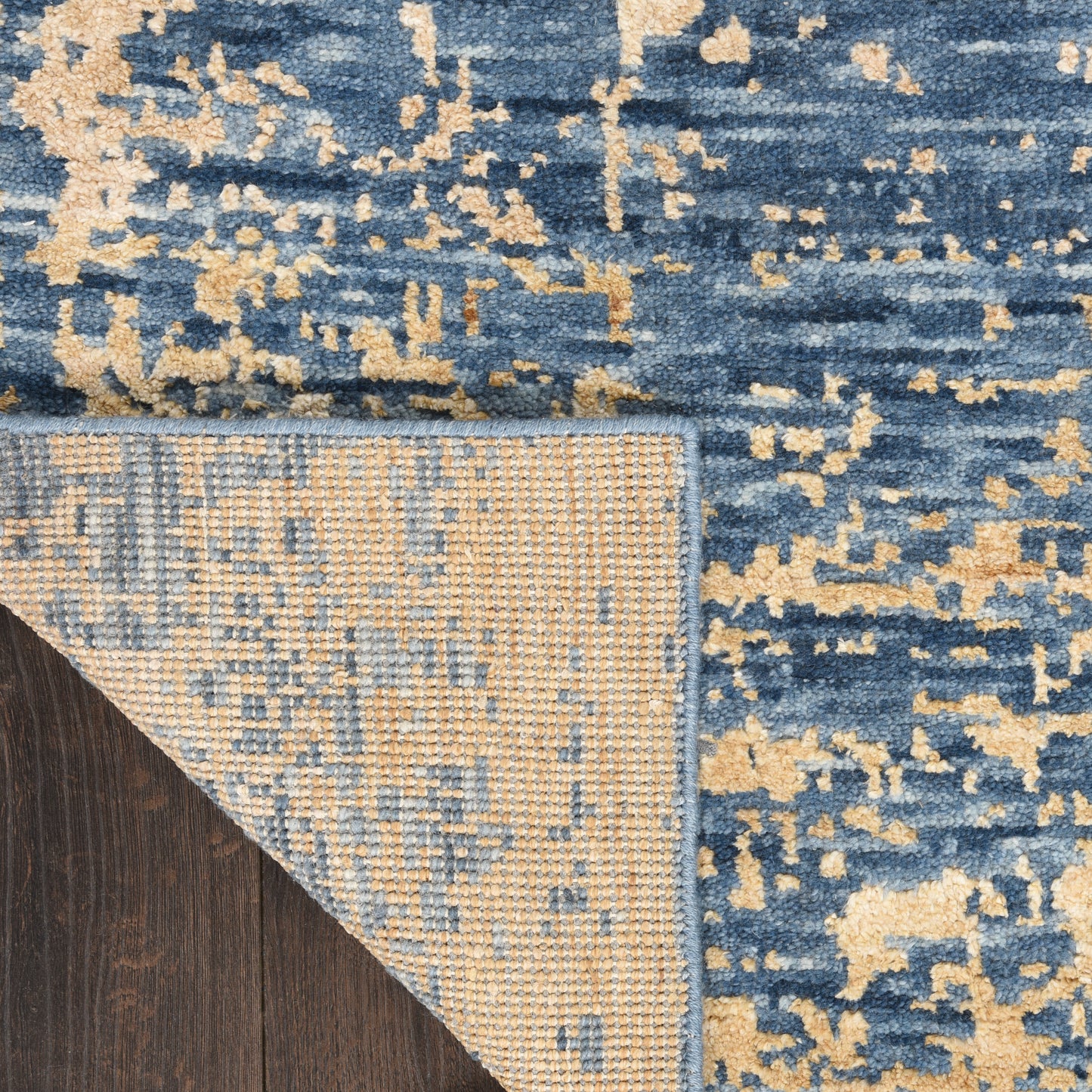 Nourison Luna 9'9" x 13'9" Dark Blue Mocha Modern Indoor Rug