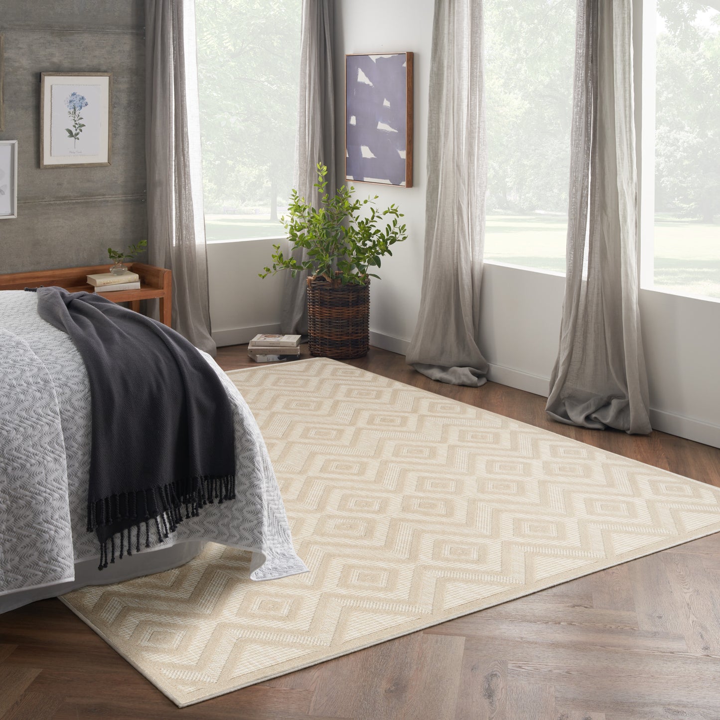 Nourison Versatile 9' x 12' Cream Modern Rug