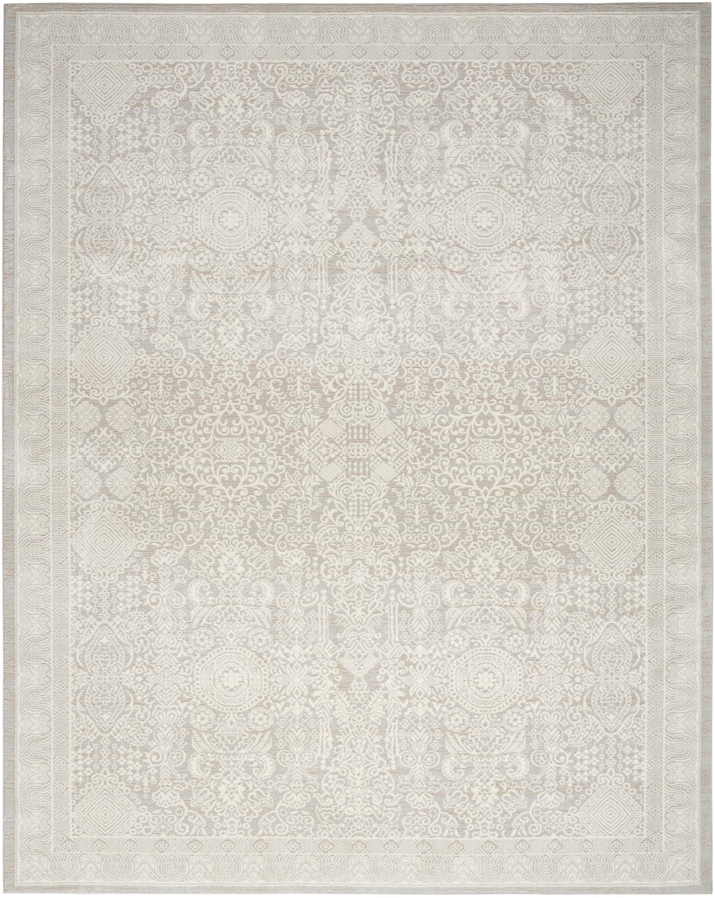 Nourison Eco Cycle 6' x 9' Silver Ivory Vintage Indoor Rug