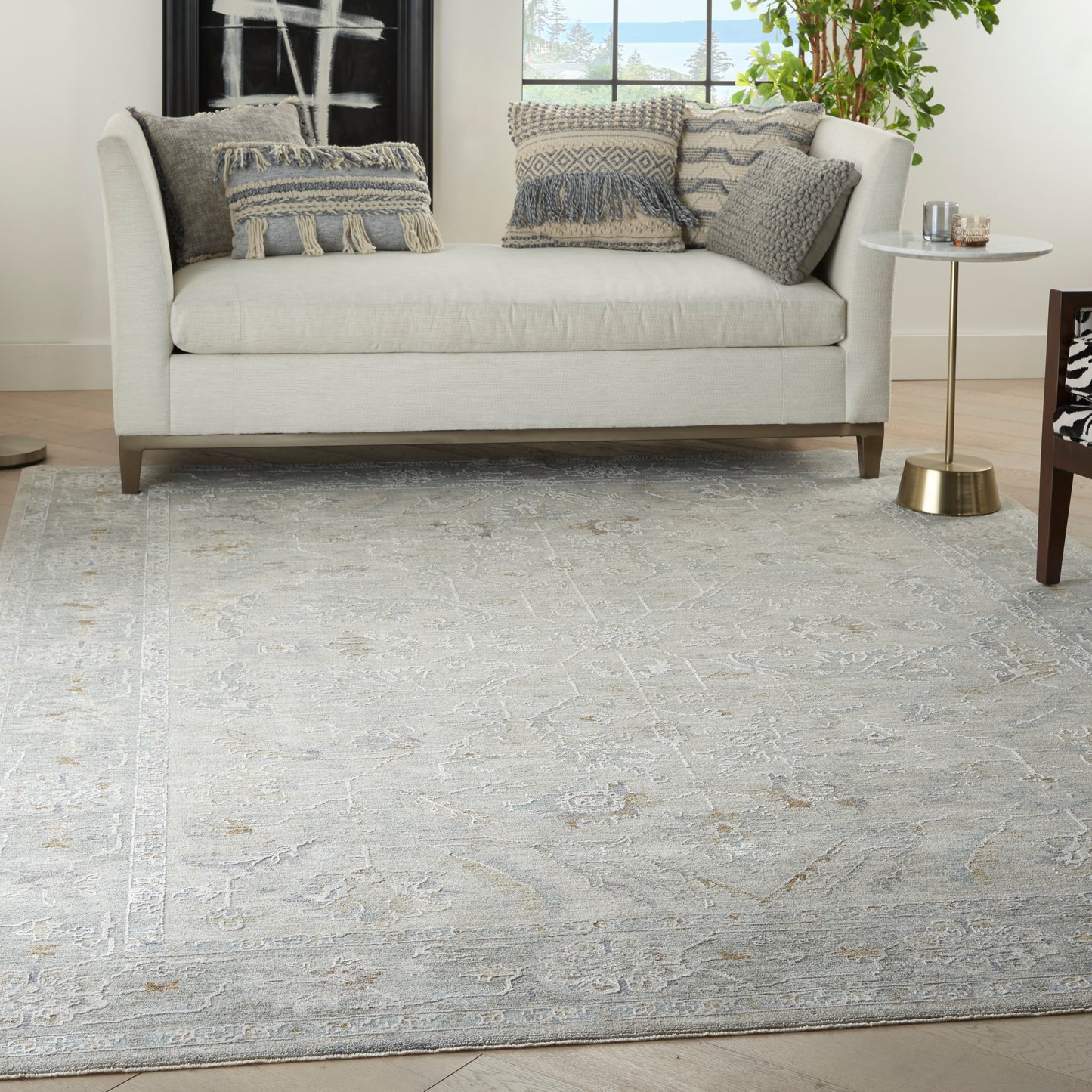 Nourison Infinite 9'3" x 12'7" Lt Grey Vintage Indoor Rug
