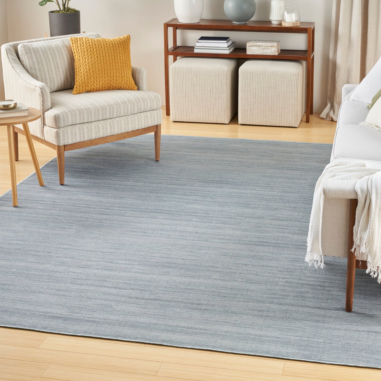 Nourison Washable Essentials 7'10" x 9'10" Aqua Modern Indoor Rug