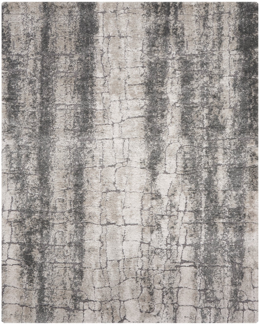 Nourison Dreamy Shag 9' x 12' Ivory Charcoal Shag Indoor Rug