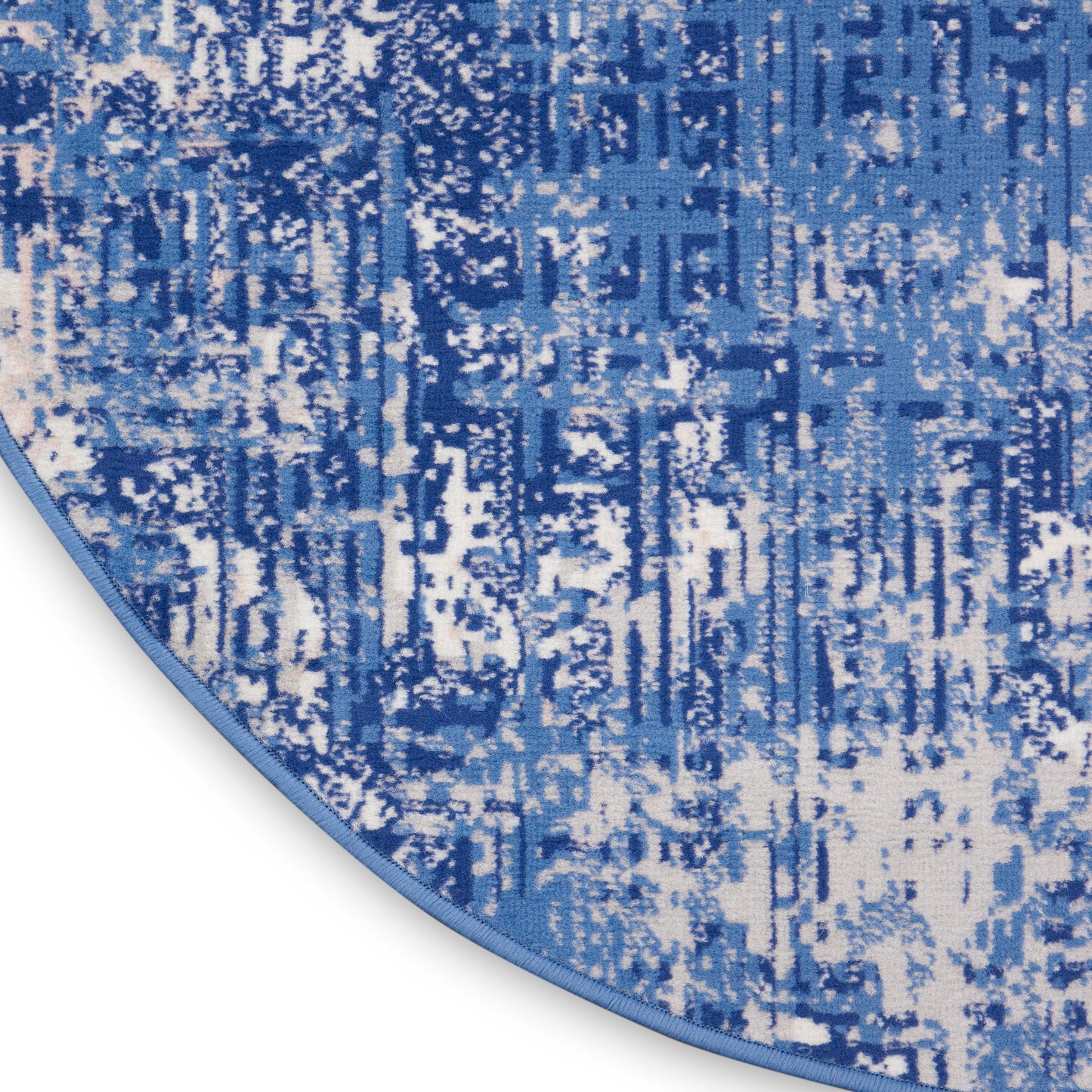 Nourison Whimsicle 8' x Round Blue Ivory Modern Indoor Rug