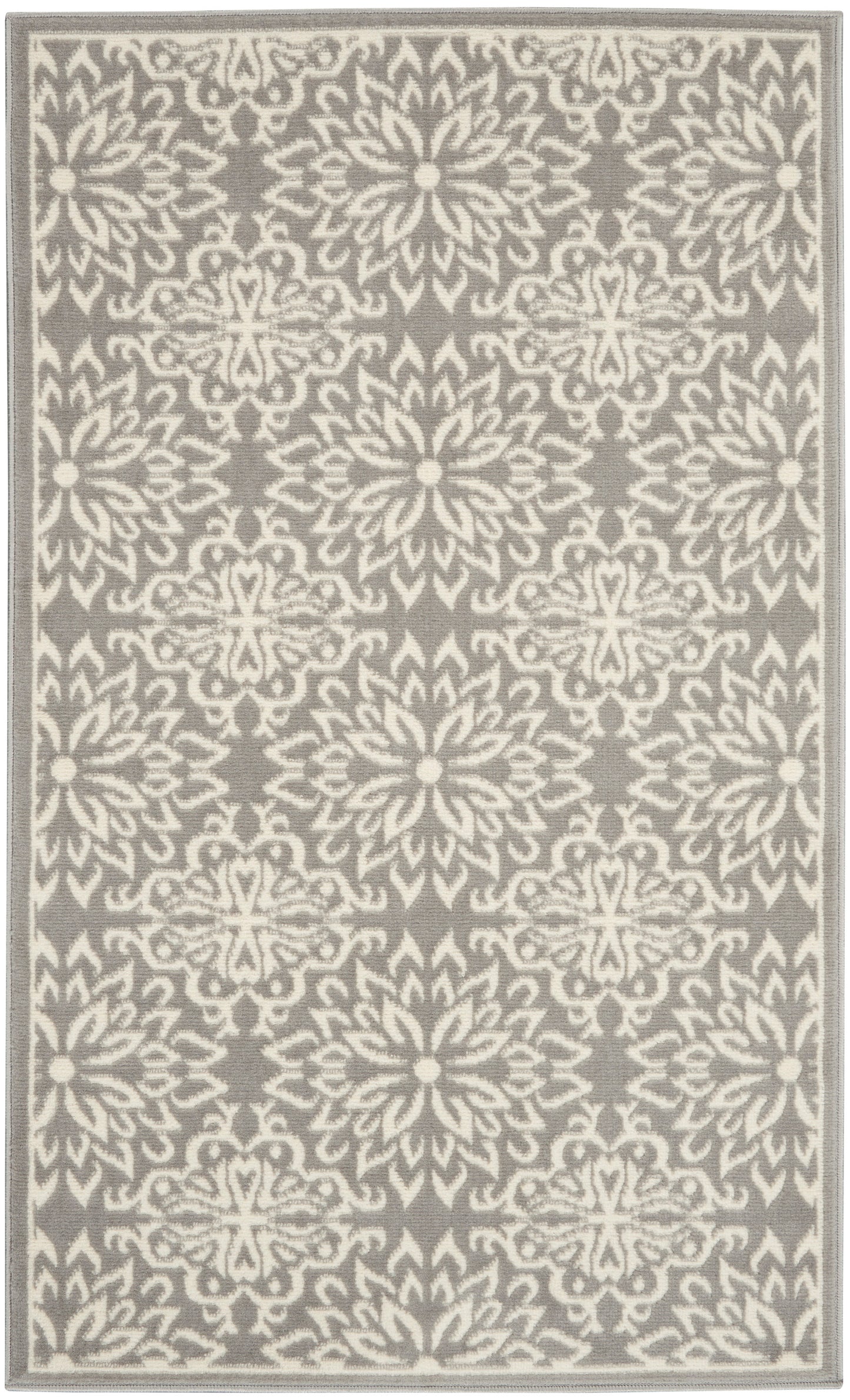 Nourison Jubilant 3' x 5' Ivory/Grey Farmhouse Indoor Rug