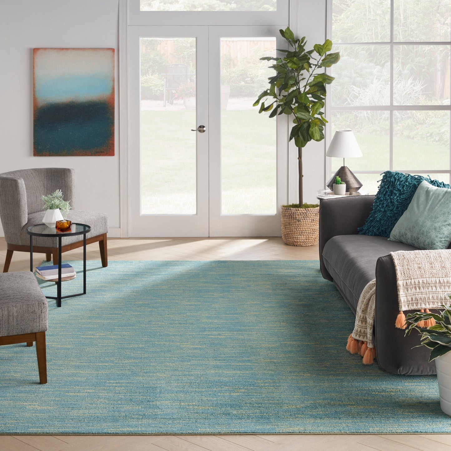 Nourison Nourison Essentials 10' x 14' Blue Green Outdoor Rug