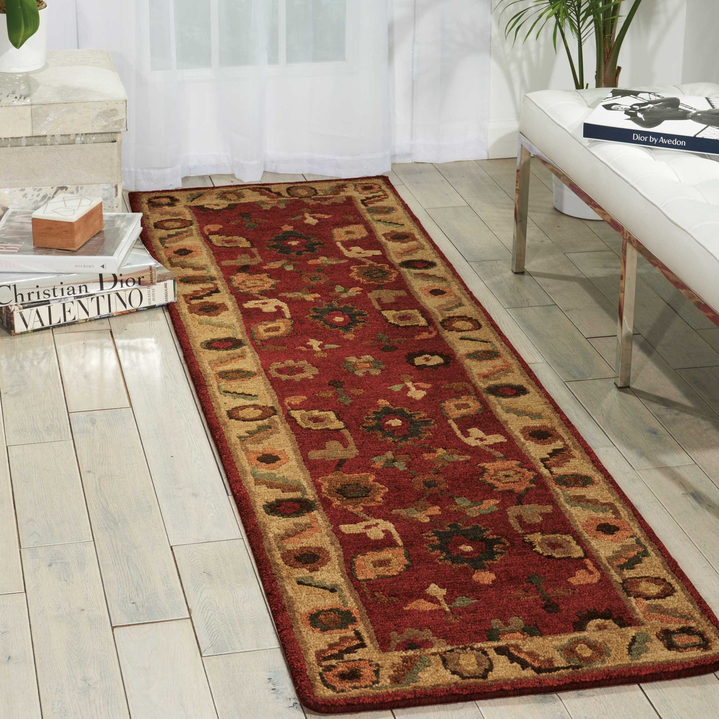 Nourison Tahoe 2'3" x 8' Red Traditional Indoor Rug