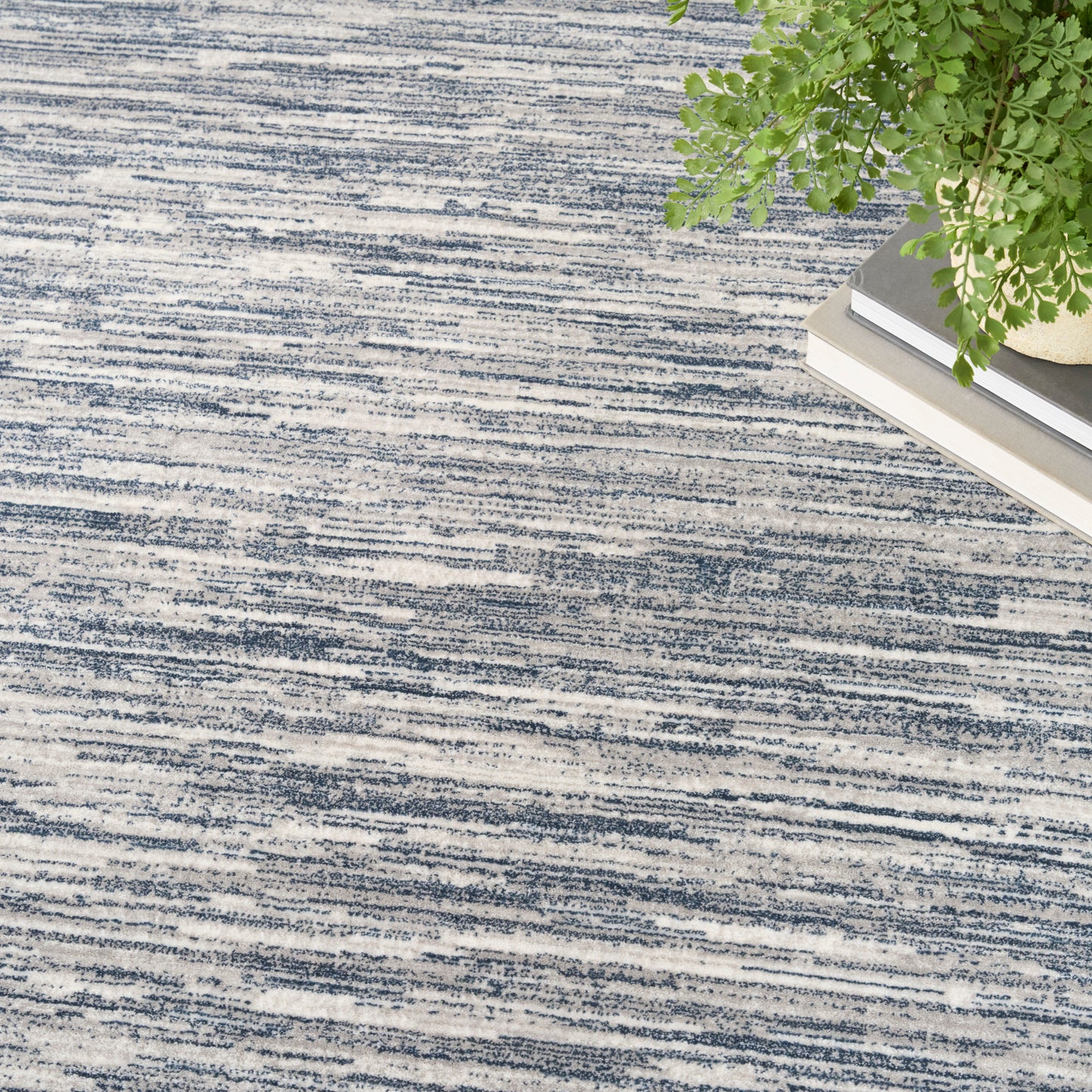 DKNY Grand Street 6' x 9' Ivory Blue Modern Indoor Rug