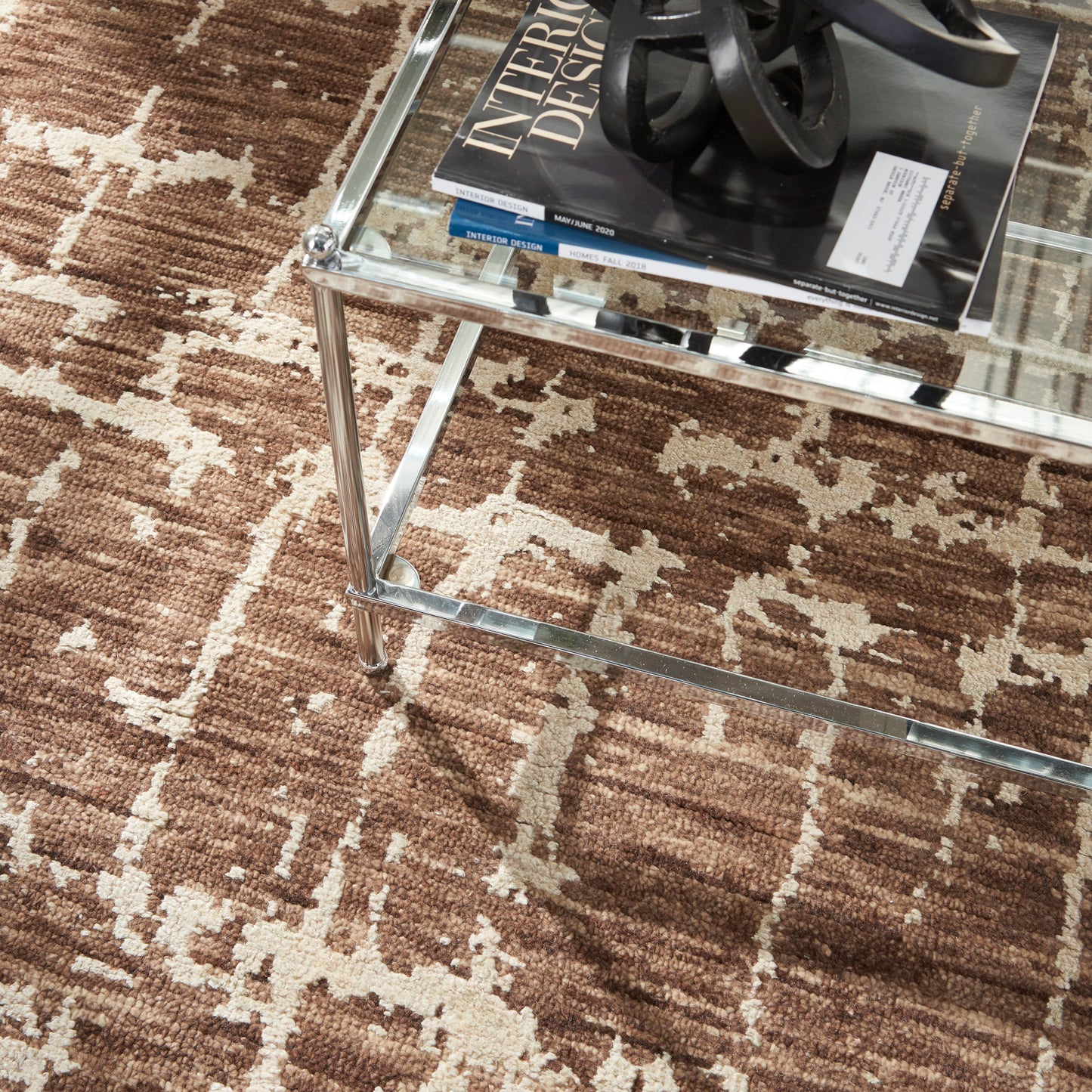 Nourison Luna 7'9" x 9'9" Mocha Ivory Modern Indoor Rug