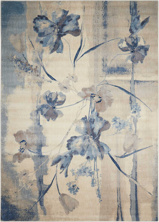 Nourison Somerset 2' x 2'9" Ivory/Blue Farmhouse Indoor Rug