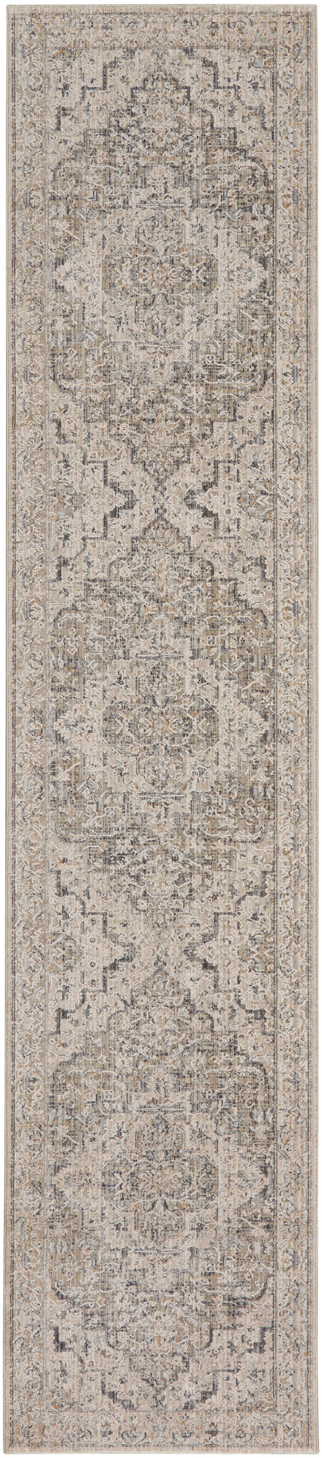 Nourison Lynx 2'3" x 12' Ivory Taupe Vintage Indoor Rug