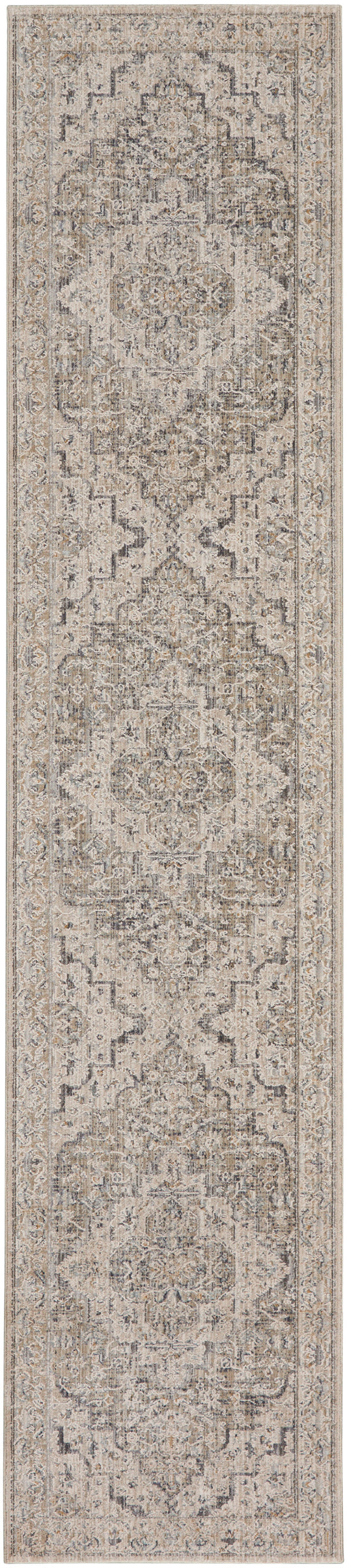 Nourison Lynx 2'3" x 12' Ivory Taupe Vintage Indoor Rug