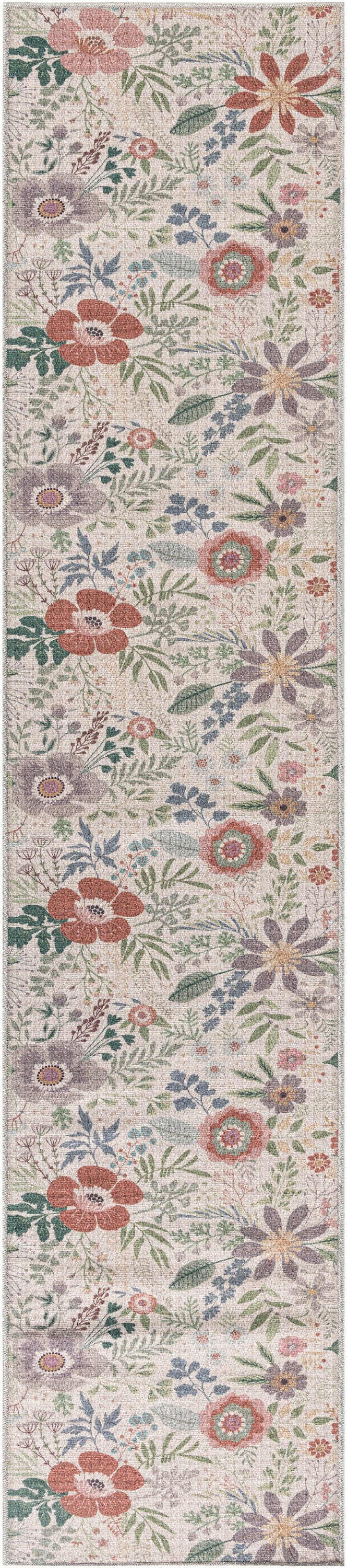 Nourison Nourison Washables 2'2" x 8' Cream Multicolor Farmhouse Indoor Rug