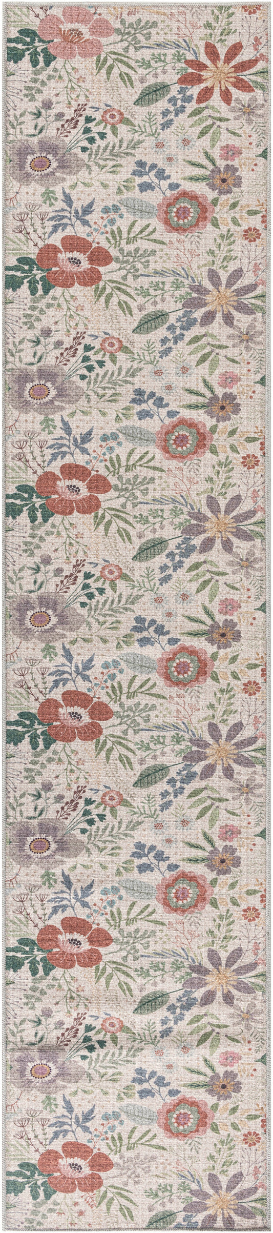Nourison Nourison Washables 2'2" x 8' Cream Multicolor Farmhouse Indoor Rug