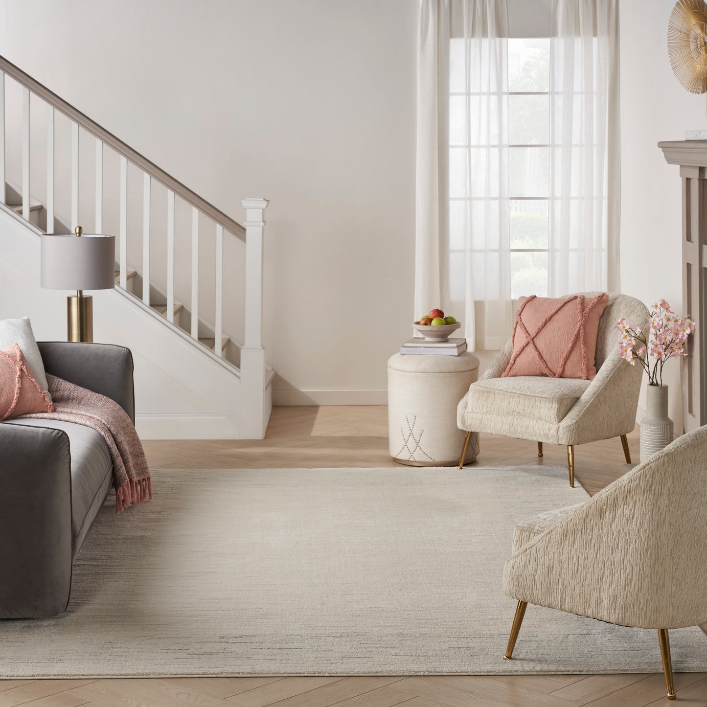 Nourison Andes 9' x 12' Ivory Grey Scandinavian Indoor Rug