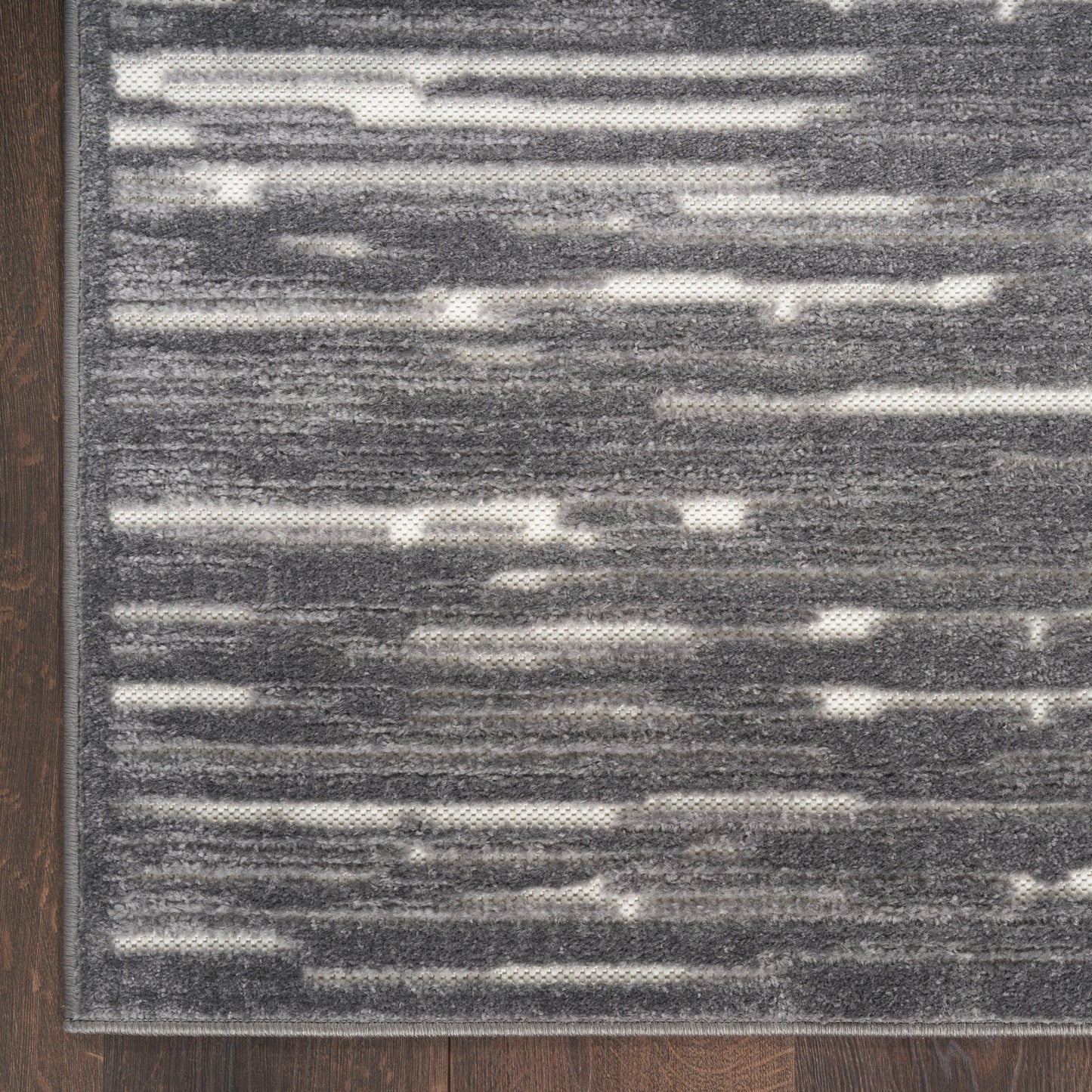 Nourison Care Free 2' x 6' Grey Modern Indoor Rug
