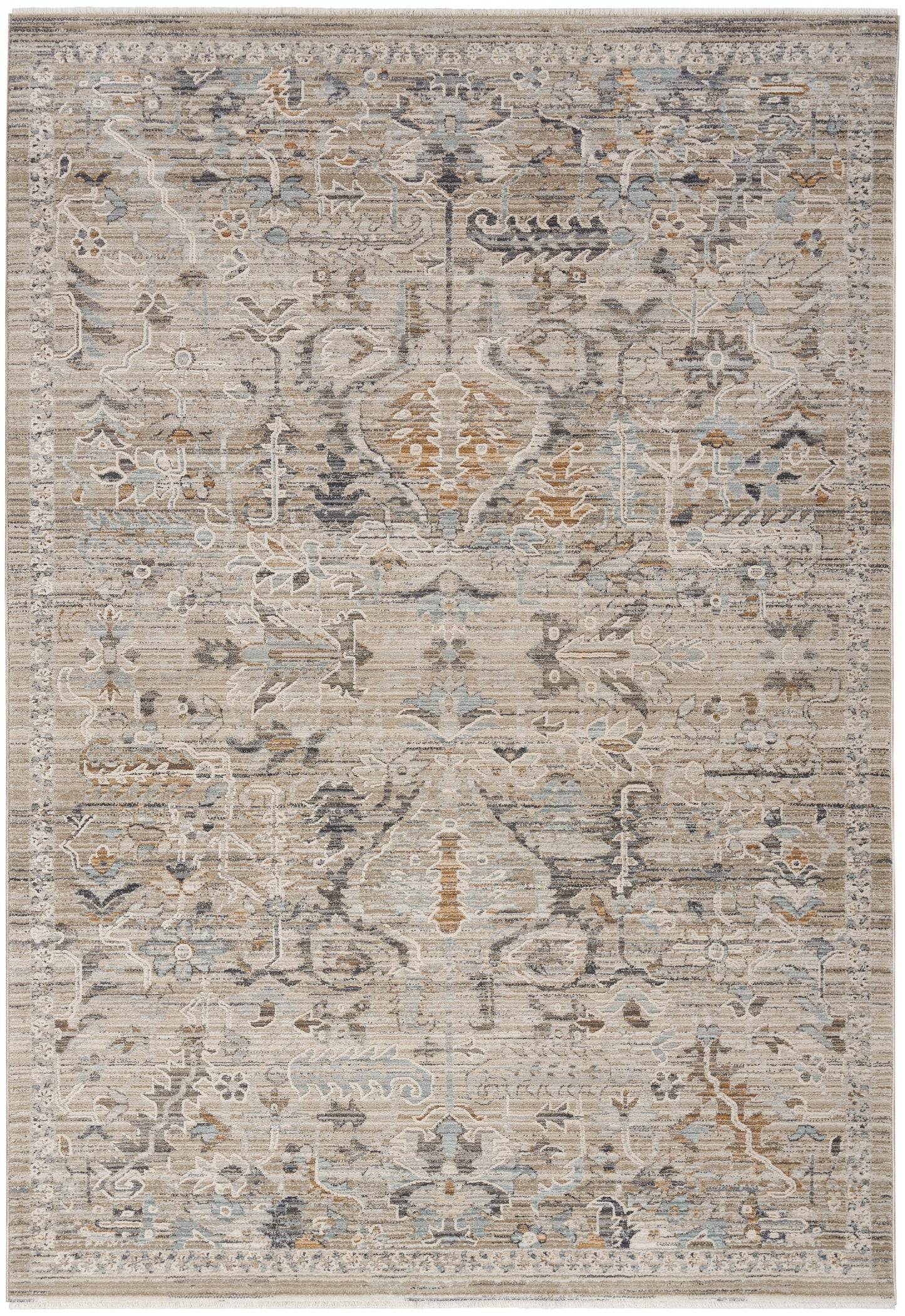 Nourison Lynx 5'3" x 7'10" Ivory Taupe Vintage Indoor Rug