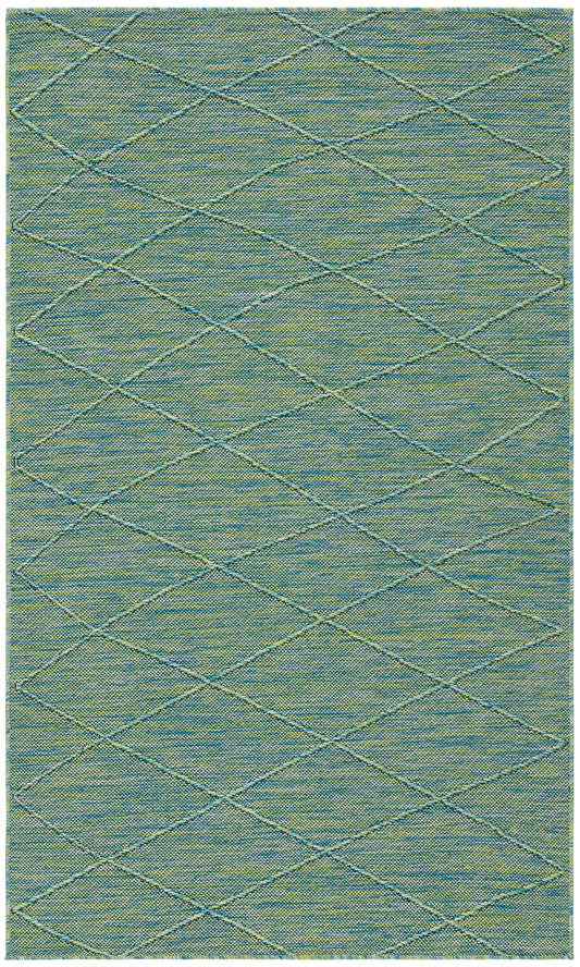 Nourison Washable Solutions 3' x 5' Blue/Green Modern Rug