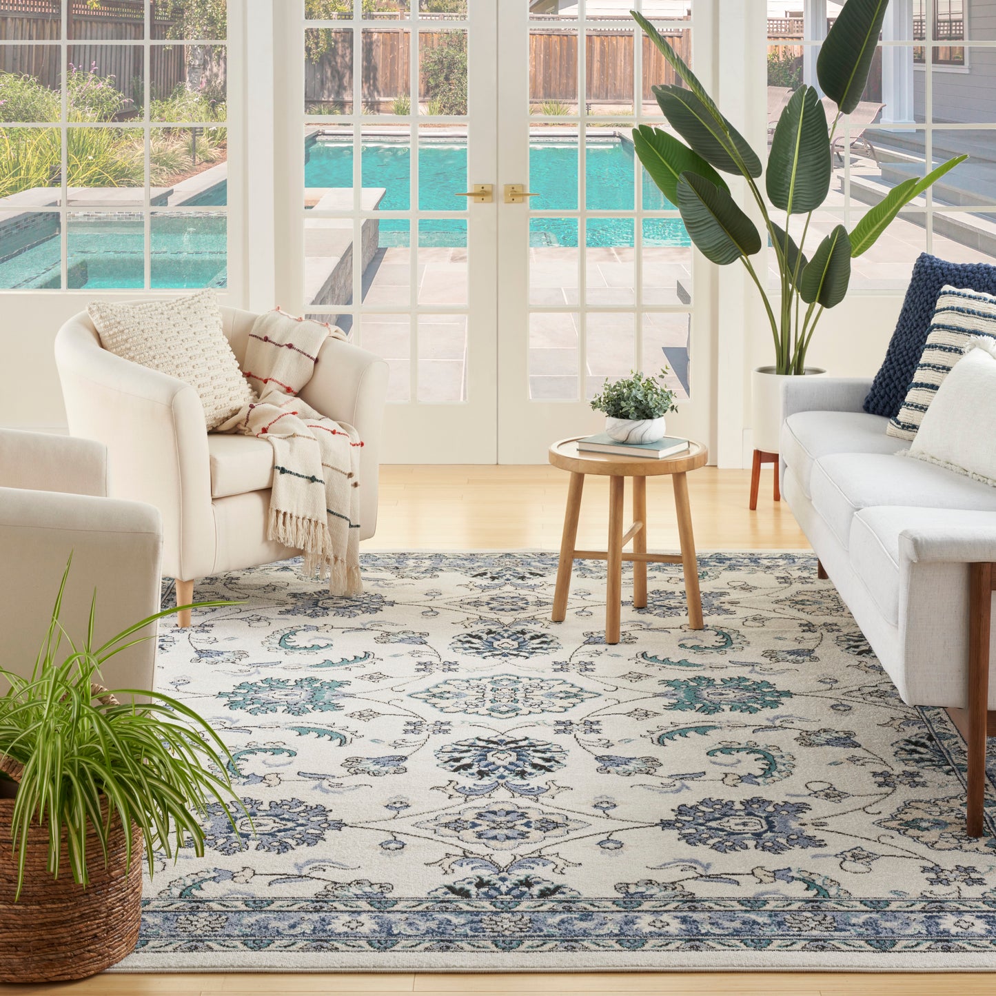 Nourison Nourison Essentials 9' x 12' Ivory Blue Vintage Rug