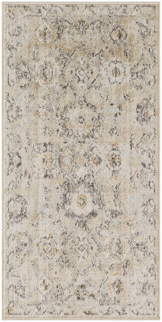 Nourison Oushak Home 2' x 4' Cream Vintage Indoor Rug