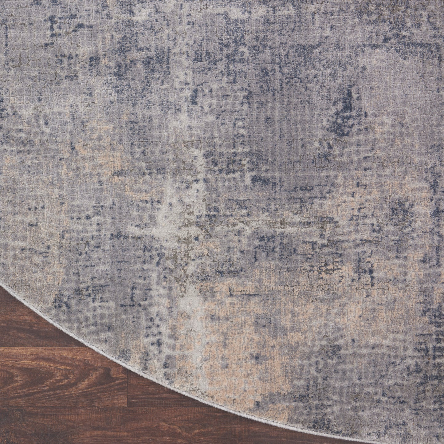 Nourison Rustic Textures 7’10” x Round Grey Beige Modern Indoor Rug