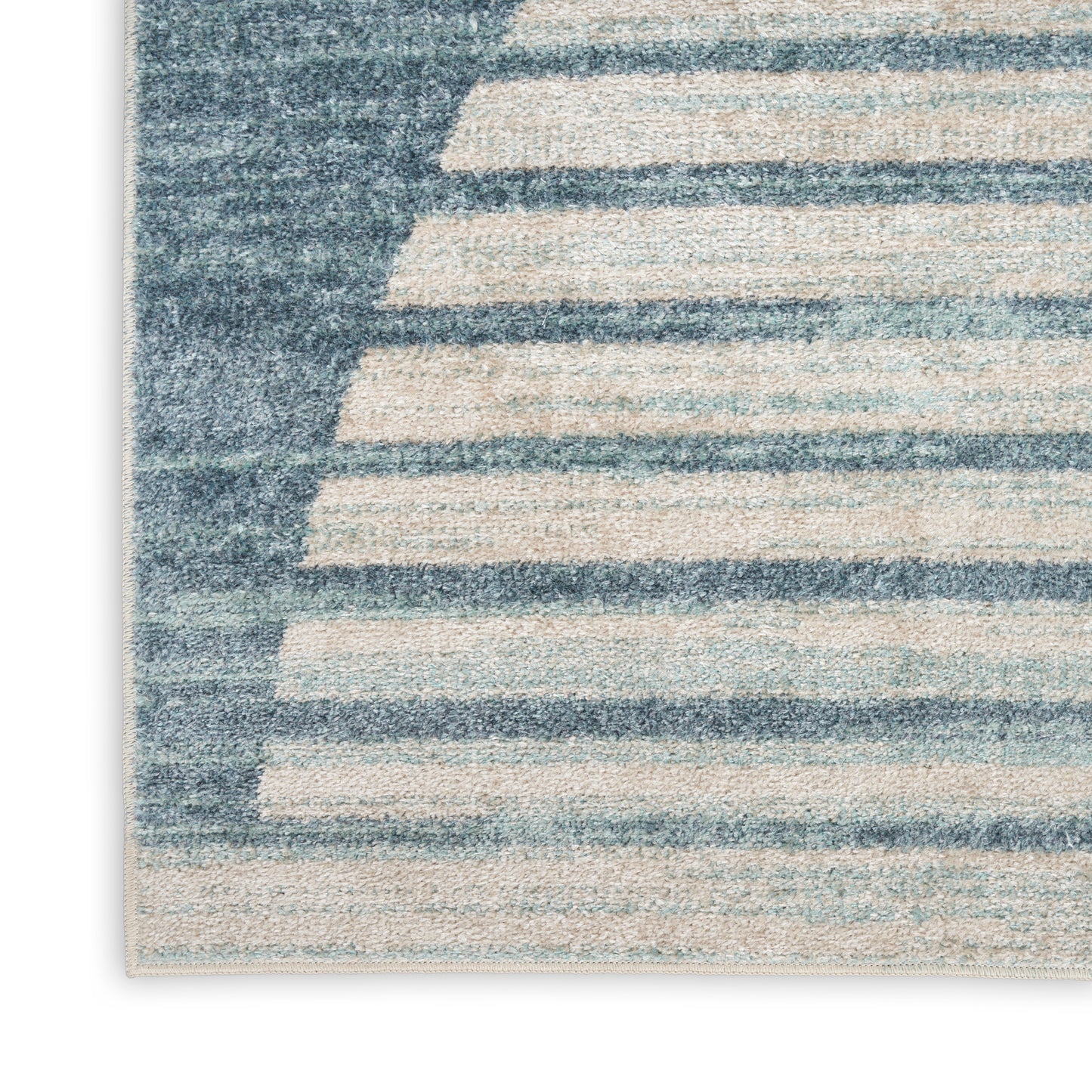 Nourison Astra Machine Washable 9' x 12' Blue Mid-Century Modern Indoor Rug