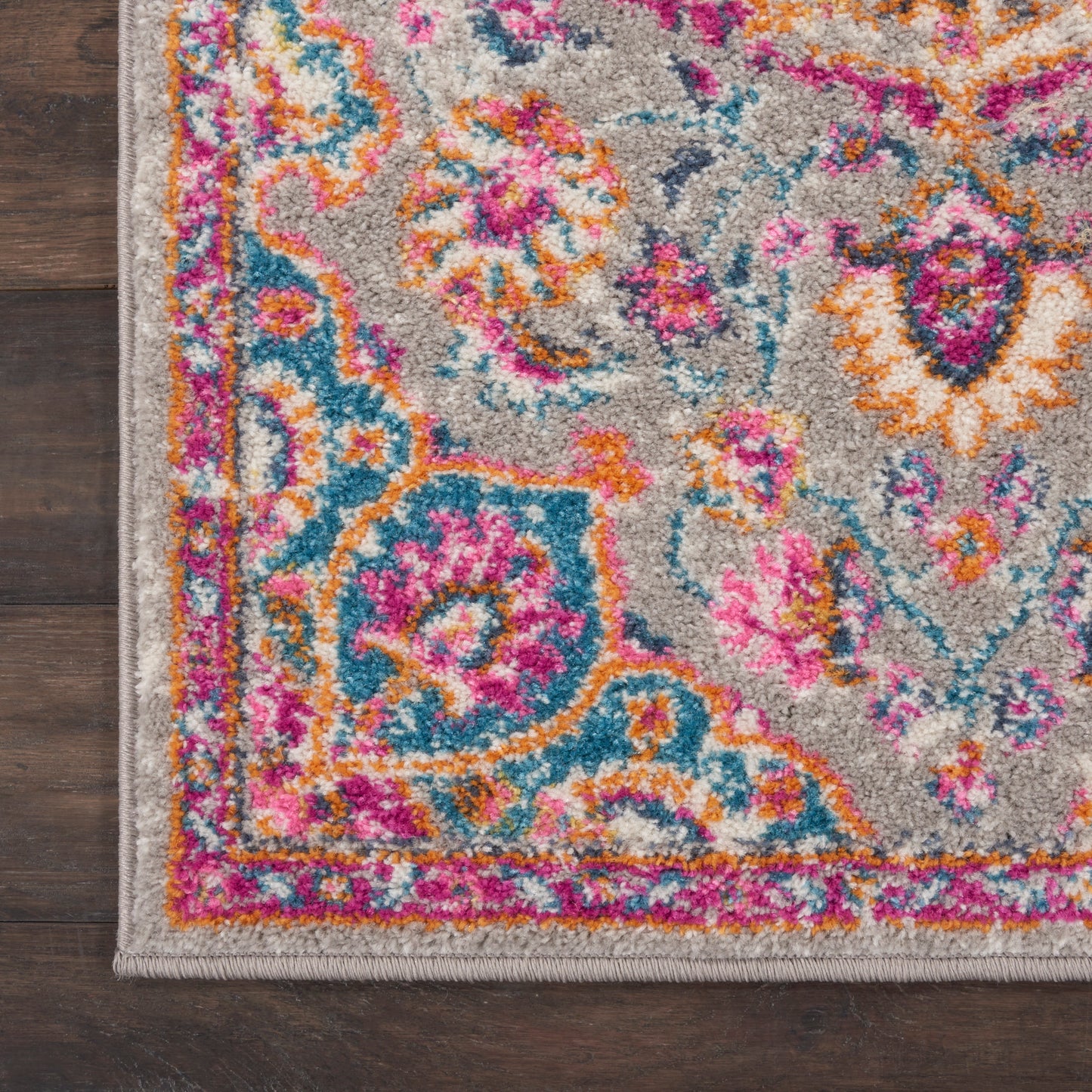 Nourison Passion 2'2" x 10' Grey/Multi Transitional Indoor Rug