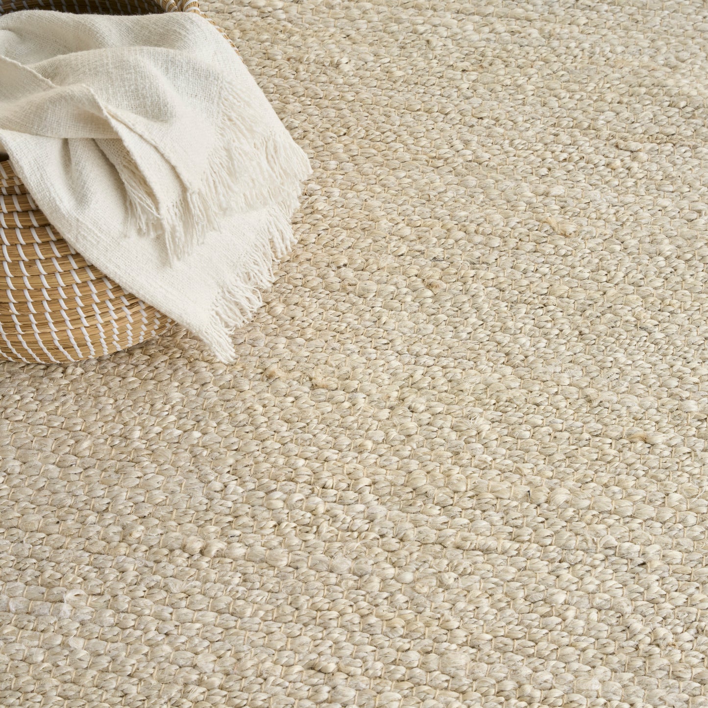 Nourison Natural Jute 8' x 10' Ivory Farmhouse Indoor Rug