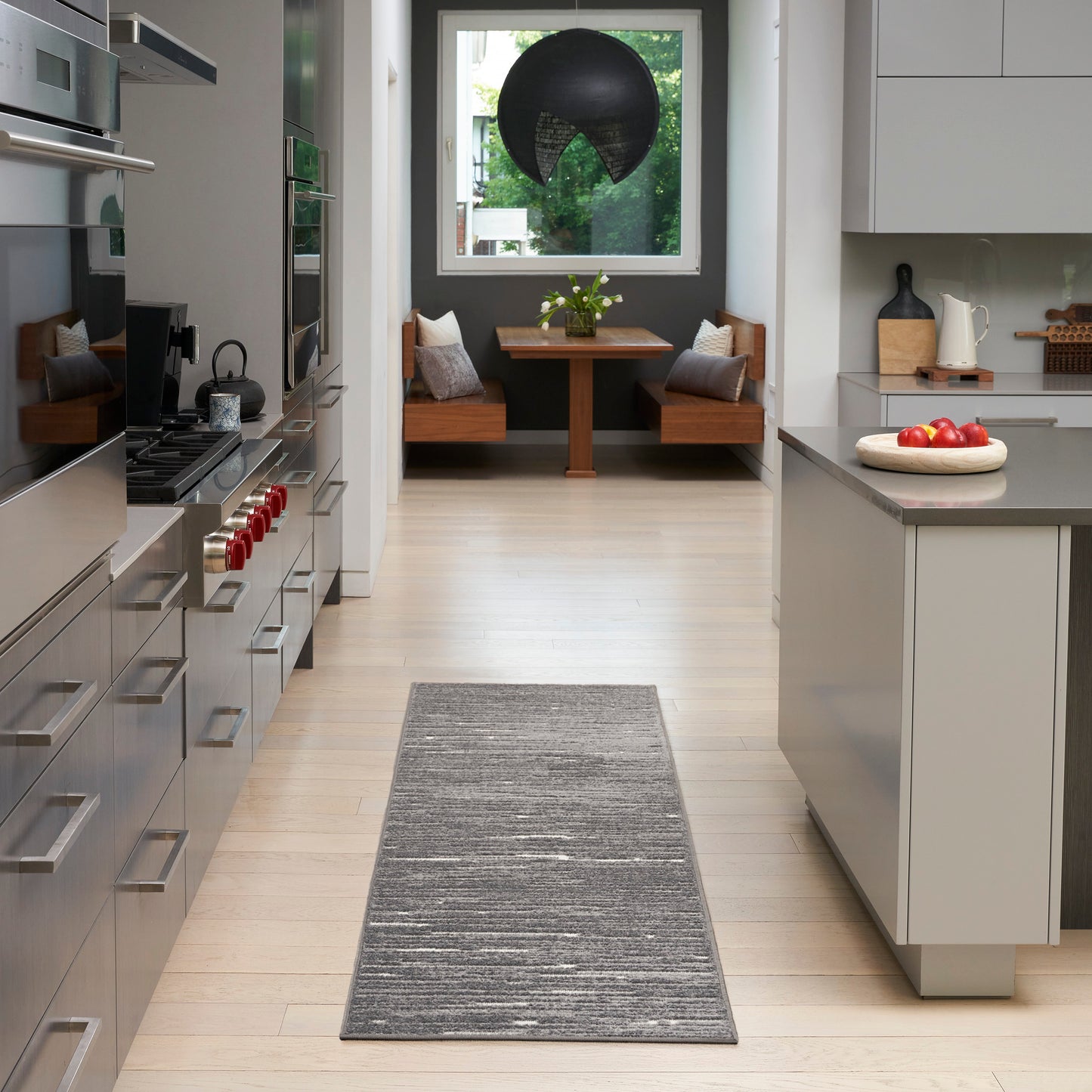 Nourison Care Free 2' x 6' Grey Modern Indoor Rug
