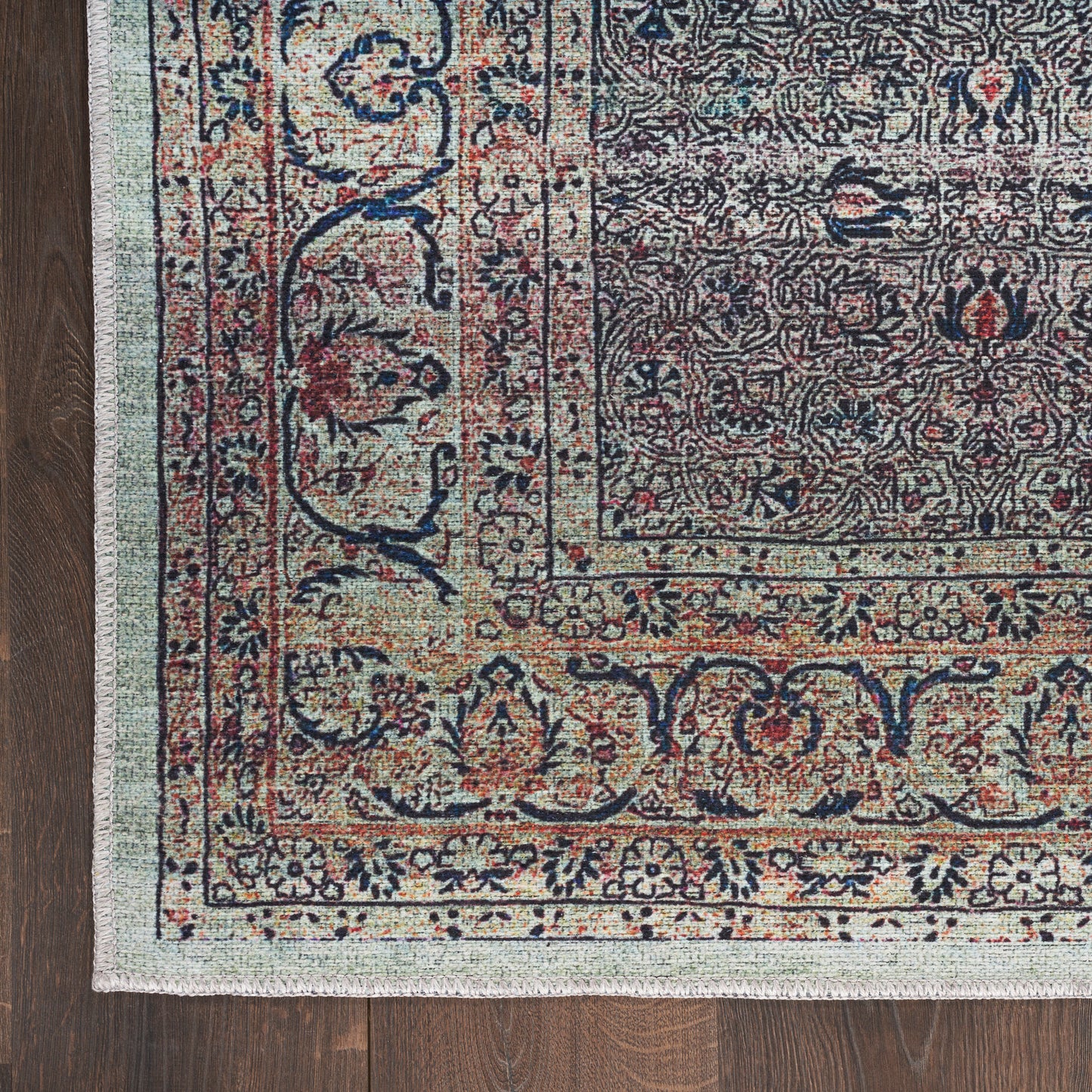 Nourison Grand Washables 4' x 6' Emerald Vintage Indoor Rug
