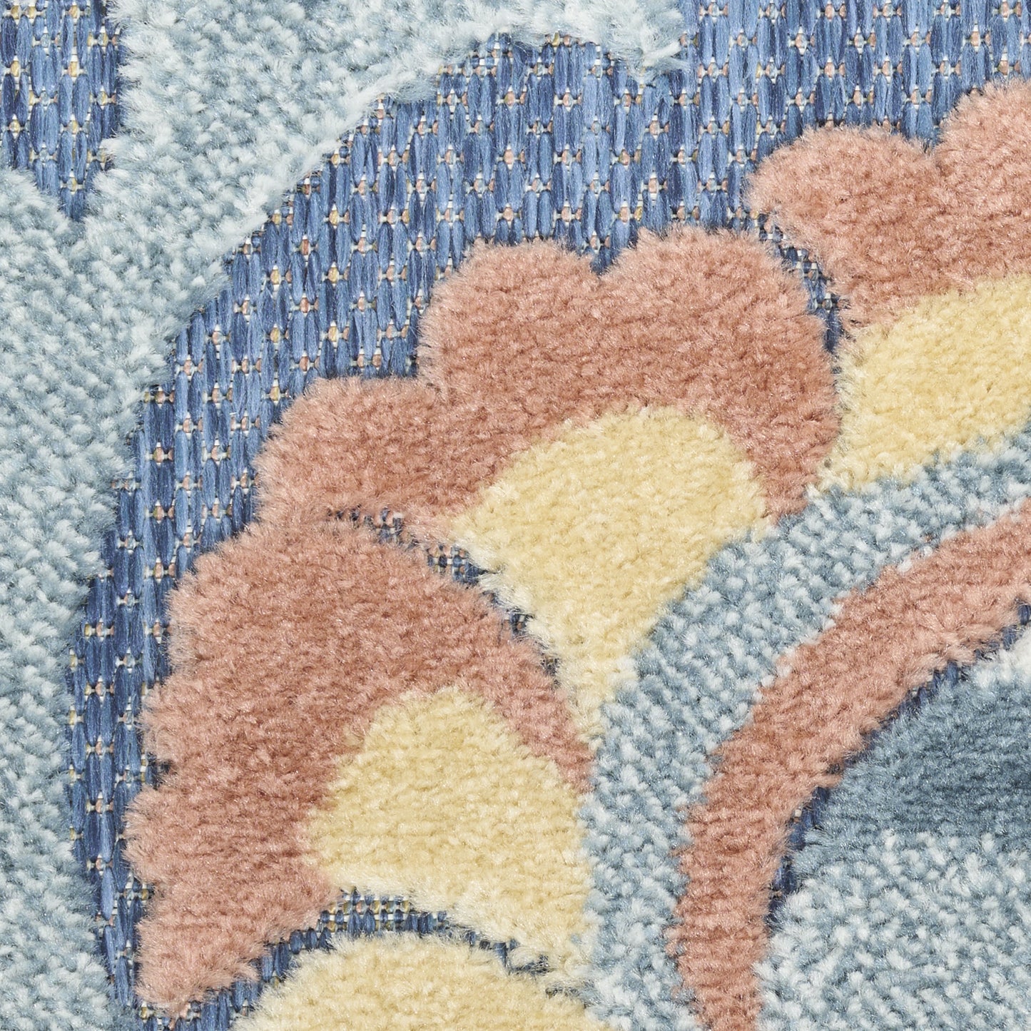 Nourison Aloha 2'8" x 4' Blue Rose Farmhouse Rug