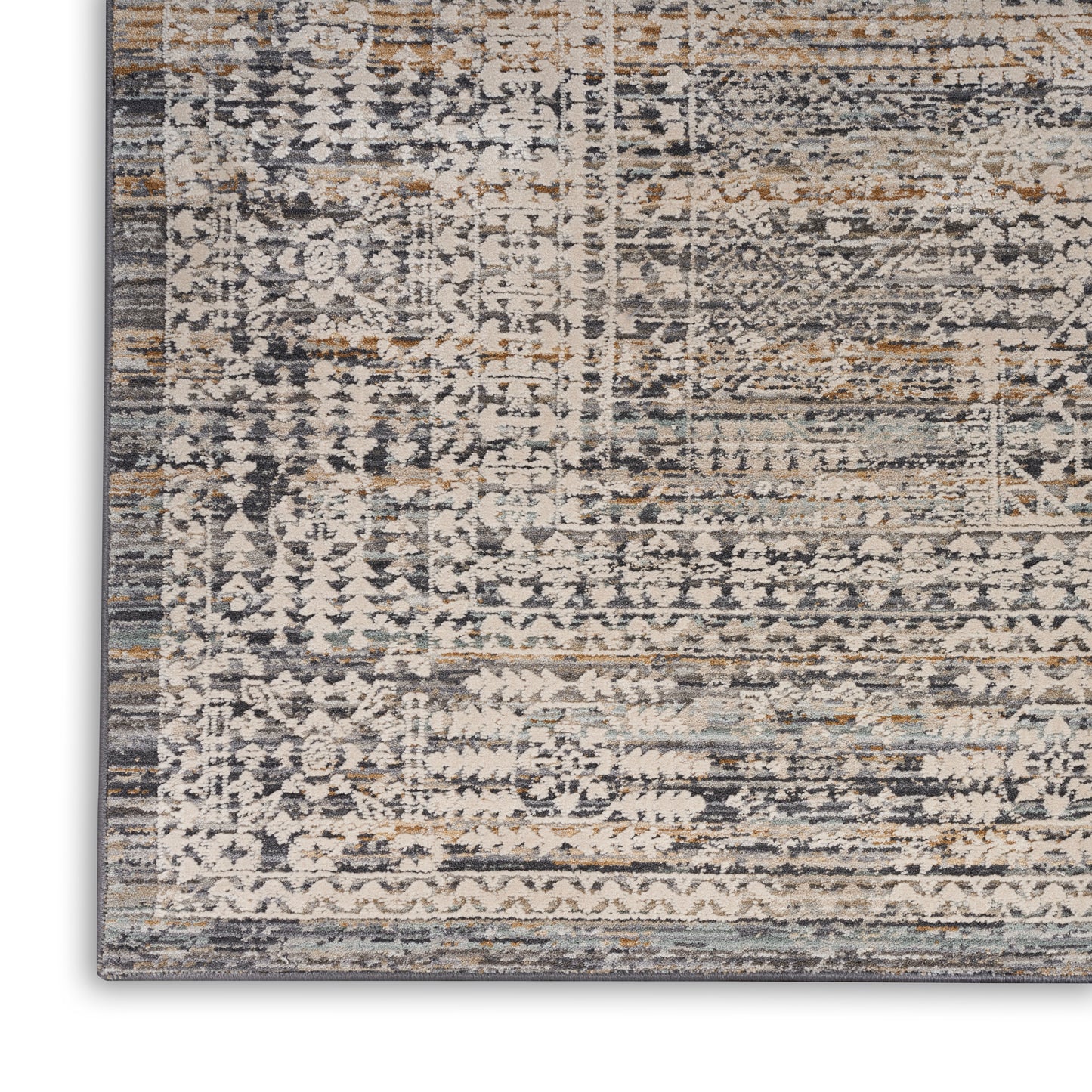 Nourison Lynx 2'3" x 12' Ivory Slate Vintage Indoor Rug