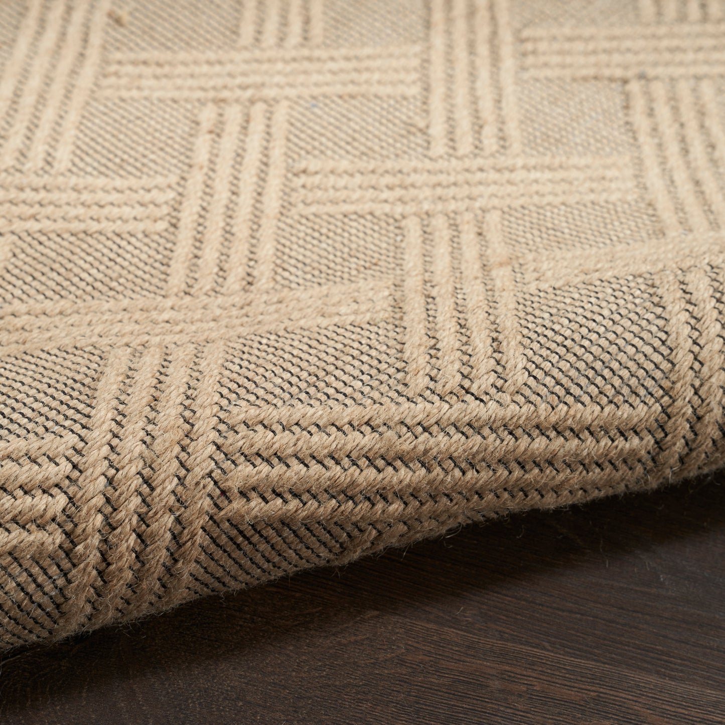Nourison Washable Jute 2'3" x 7'6" Natural Modern Indoor Rug