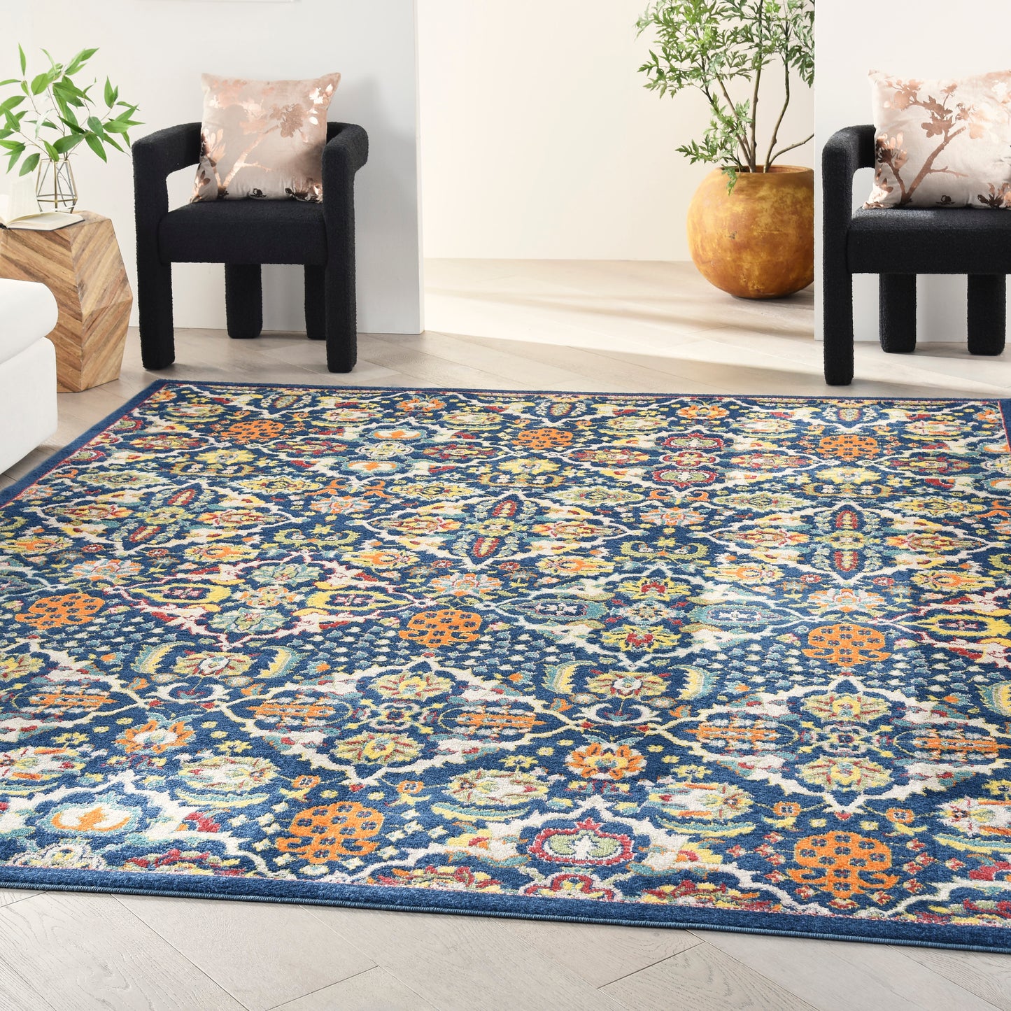 Nourison Allur 7' x 10' Navy Multicolor Bohemian Indoor Rug
