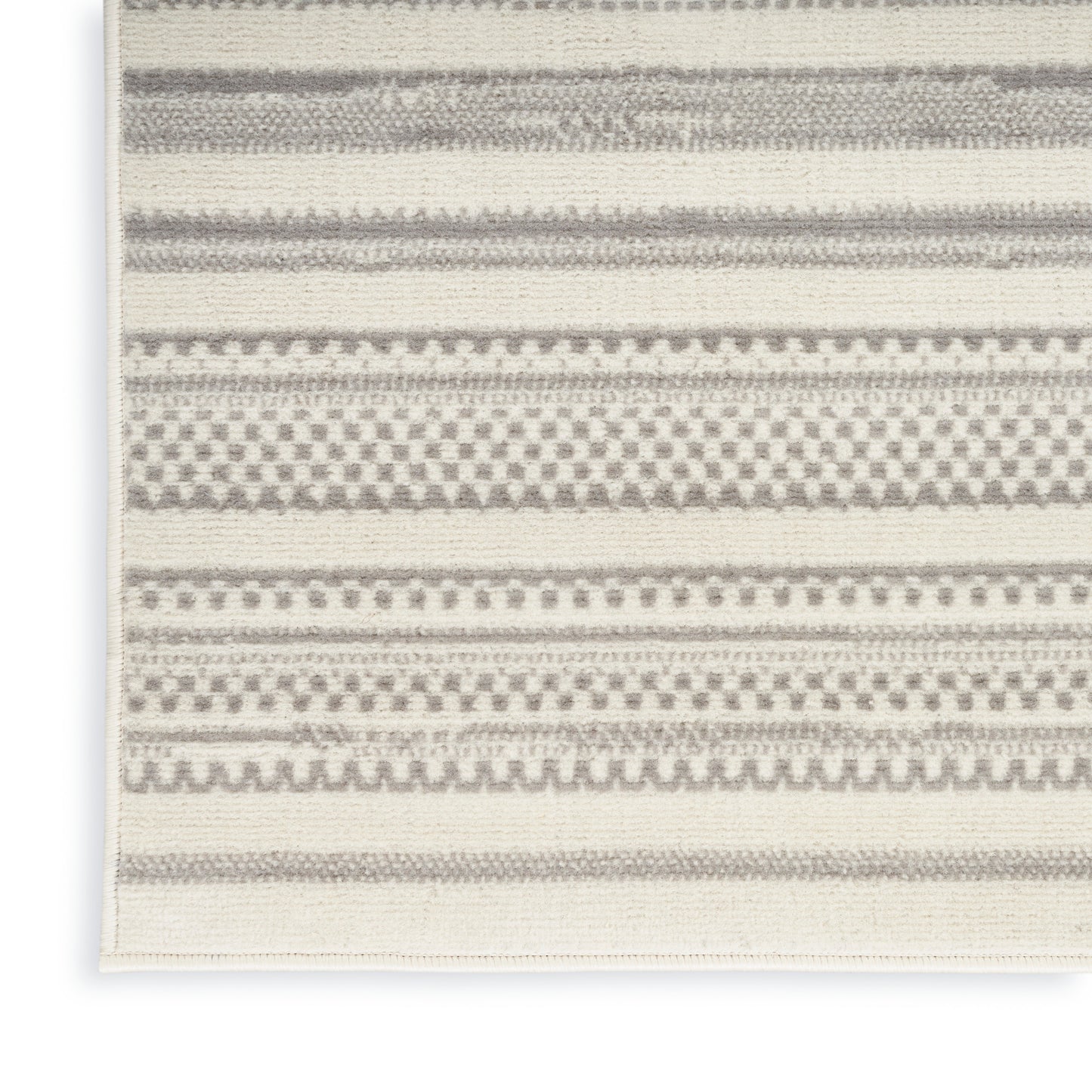 Nourison Grafix 2'3" x 7'6" Ivory Grey Modern Indoor Rug