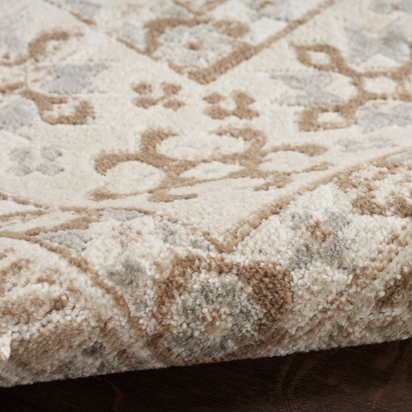 Nourison Serenity Home 3'11" x 5'11" Ivory Mocha Vintage Indoor Rug