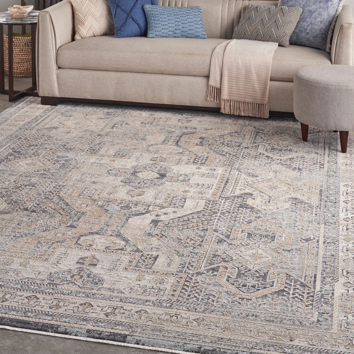 Nourison Lynx 12' x 15'9" Ivory Charcoal Vintage Indoor Rug