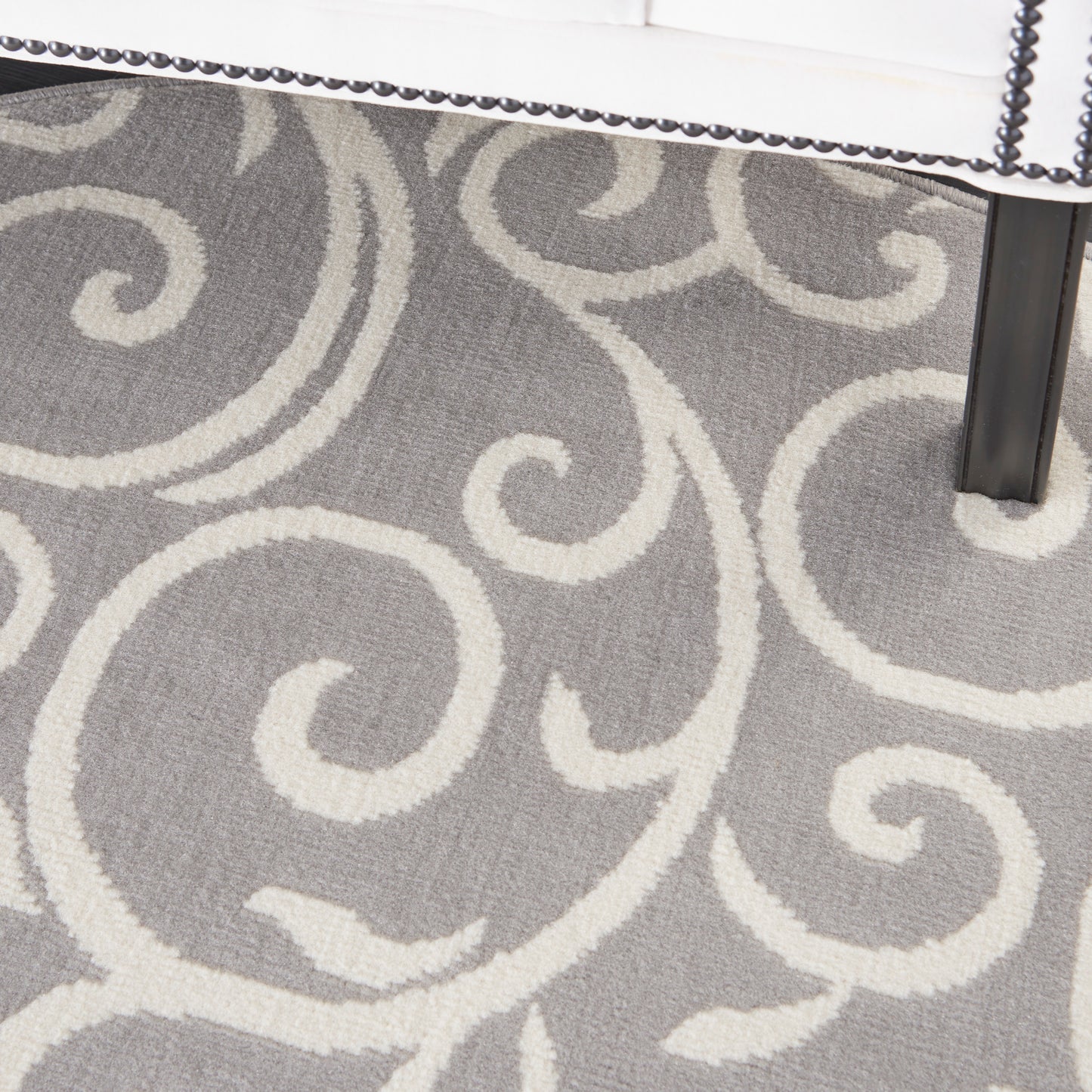 Nourison Grafix 5'3" x Round Grey Contemporary Indoor Rug