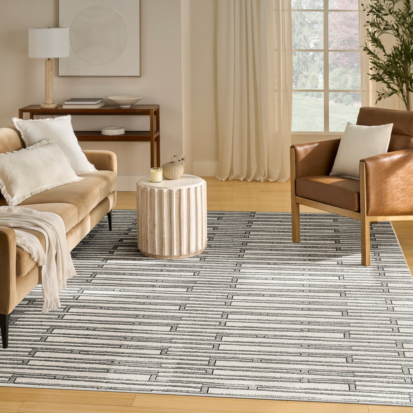 Nourison Nordic 8' x 10' Ivory Grey Scandinavian Indoor Rug