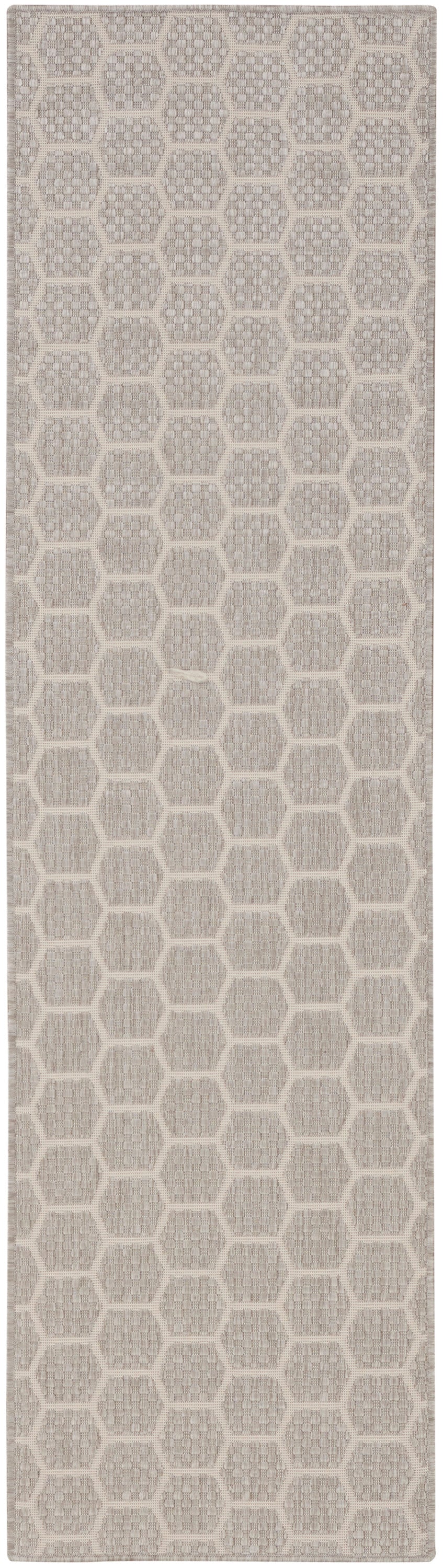 Nourison Twist Reversible 2'2" x 8' Grey Modern Rug